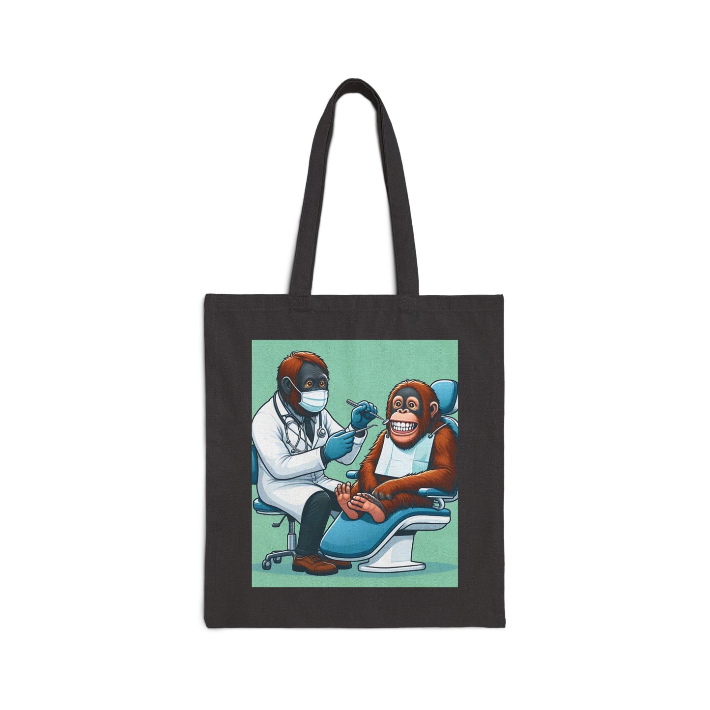 This eye-catching tote features a playful illustration of a gorilla receiving dental care from a dentist, making it a perfect gift for animal lovers and those with a sense of humor. BUY NOW! (SK Superb)