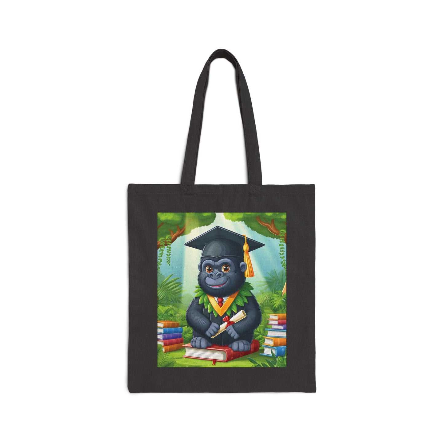 Celebrate academic achievements with our "Gorilla Graduate Canvas Tote Bag"! Perfect for graduates of all ages, this tote bag is also a fun and practical gift for teachers and educators celebrating milestones. Make every graduate smile with this delightful and practical tote. BUY NOW! (SK Superb)