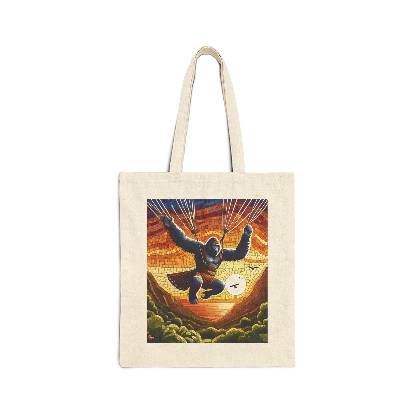 Experience the thrill of adventure with our "Female Gorilla Parachuting" Canvas Tote Bag! Perfect for thrill-seekers and nature lovers. A fun and unique bag for daily use. Fantastic gift for anyone who loves outdoor adventures or has a passion for parachuting for joy and freedom. BUY NOW! (SK Superb)