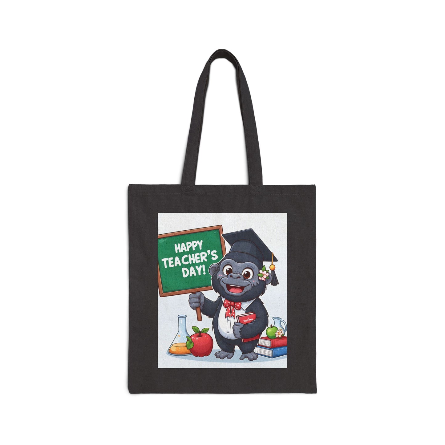 Unique Cartoon Teacher's Gift Gorilla Cotton Canvas Tote Bag
