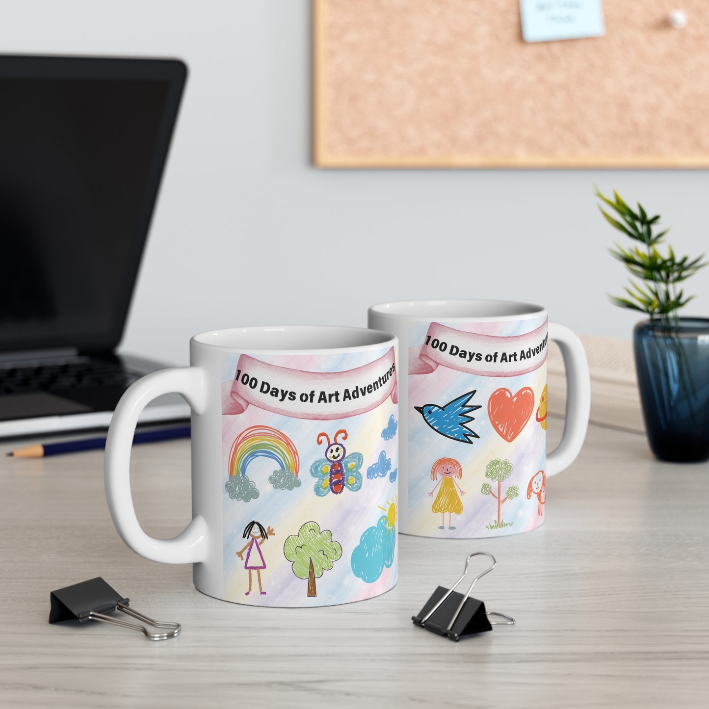 100 Days of Art Adventures 11oz Mug – Kids' Gift