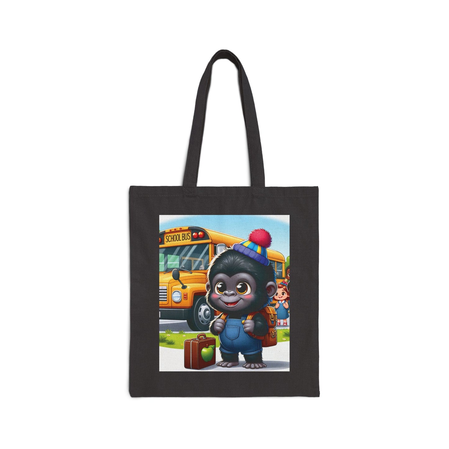 Get ready for the school year with this cartoon "Baby Gorilla Back-to-School" Canvas Tote Bag! Perfect gift for students, teachers, or anyone who loves adorable animals. A fun, practical and whimsical tote bag for daily use. BUY NOW! (SK Superb)