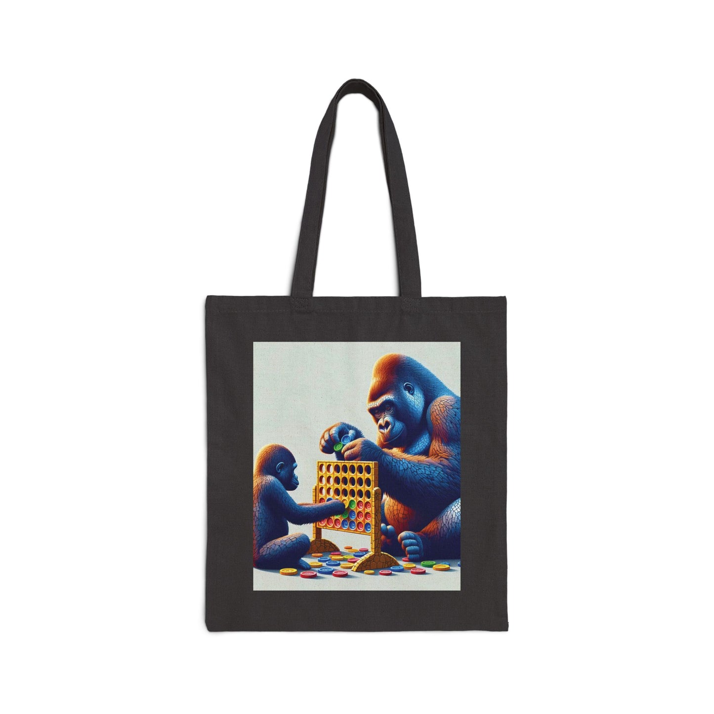 Celebrate the joy of family bonding and games with our "Gorilla Family Game Night" Canvas Tote Bag. This tote bag design inspires human family connections and playful interactions. Ideal bag for family outings, or casual everyday use. Gift for family and friends who loves meaningful accessories. BUY NOW! (SK Superb)