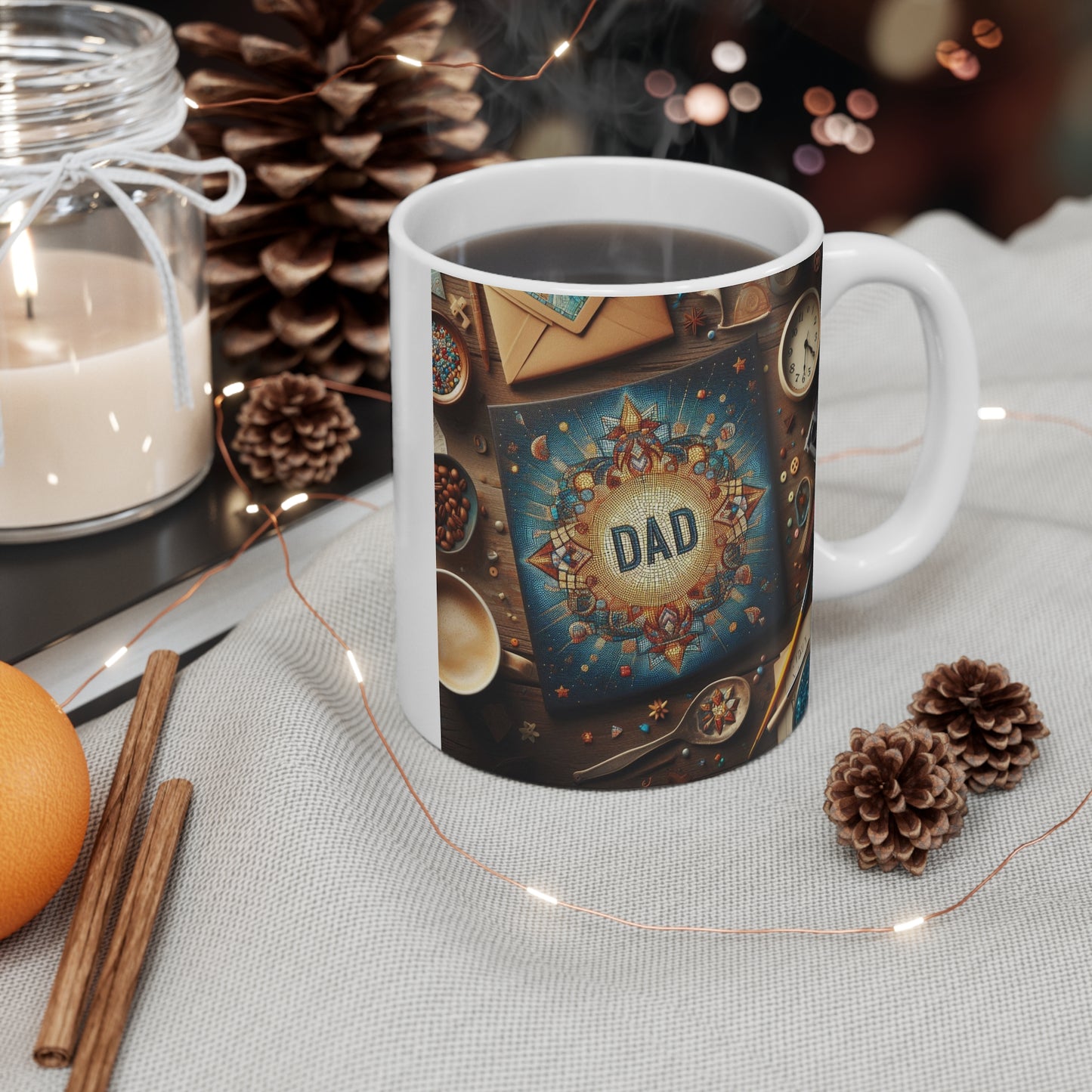 Father's Gift for Birthday, Christmas - Mug Mosaic Sunburst