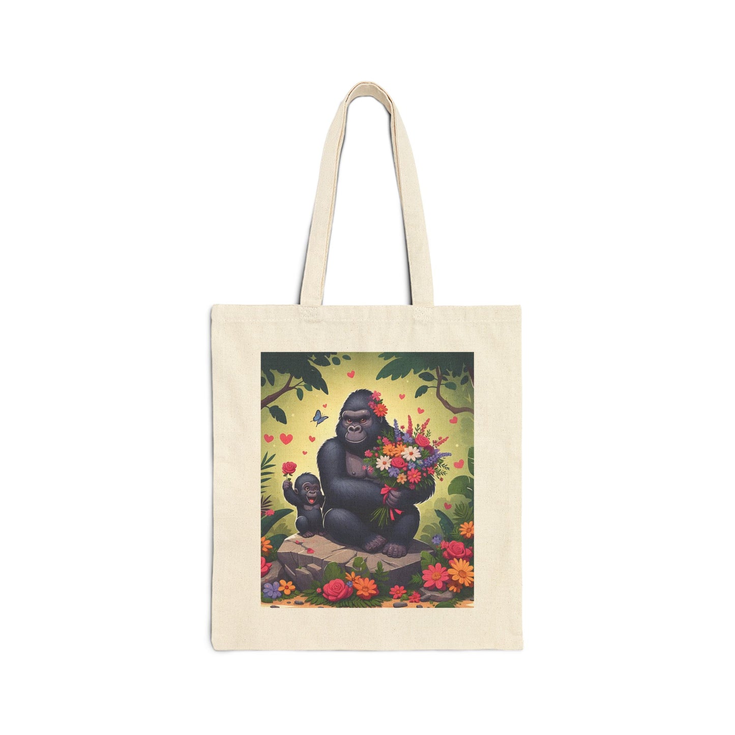 Celebrate the heartwarming bond between a mother and child with our "Gorilla Mum and Child Bond" Canvas Tote Bag. A practical and stylish tote for everyday use. A perfect gift for Mother's Day, birthdays, or any special occasion to celebrate the maternal bond. BUY NOW! (SK Superb)