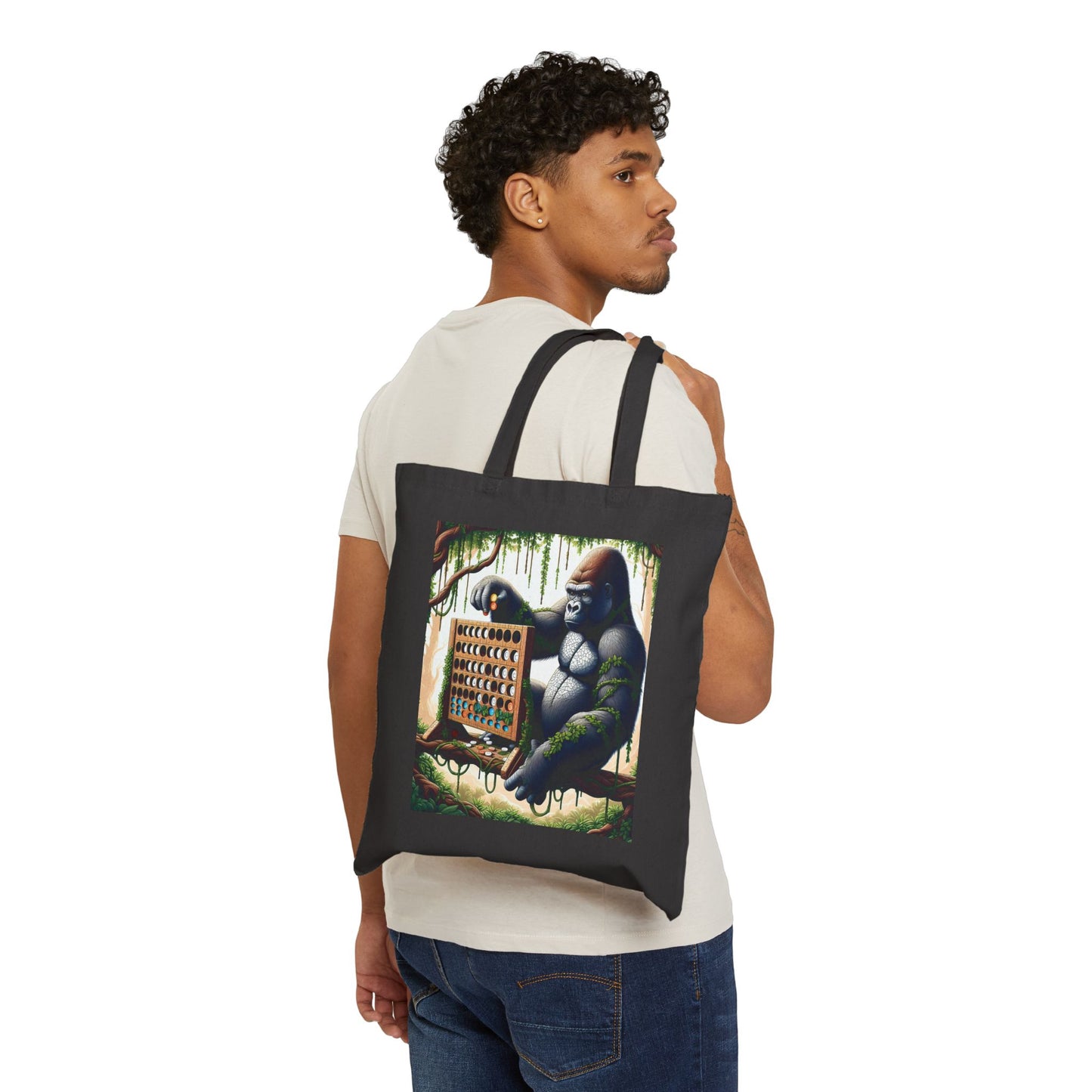 Jungle Animal Art Gorilla Game Connect Four Canvas Tote Bag