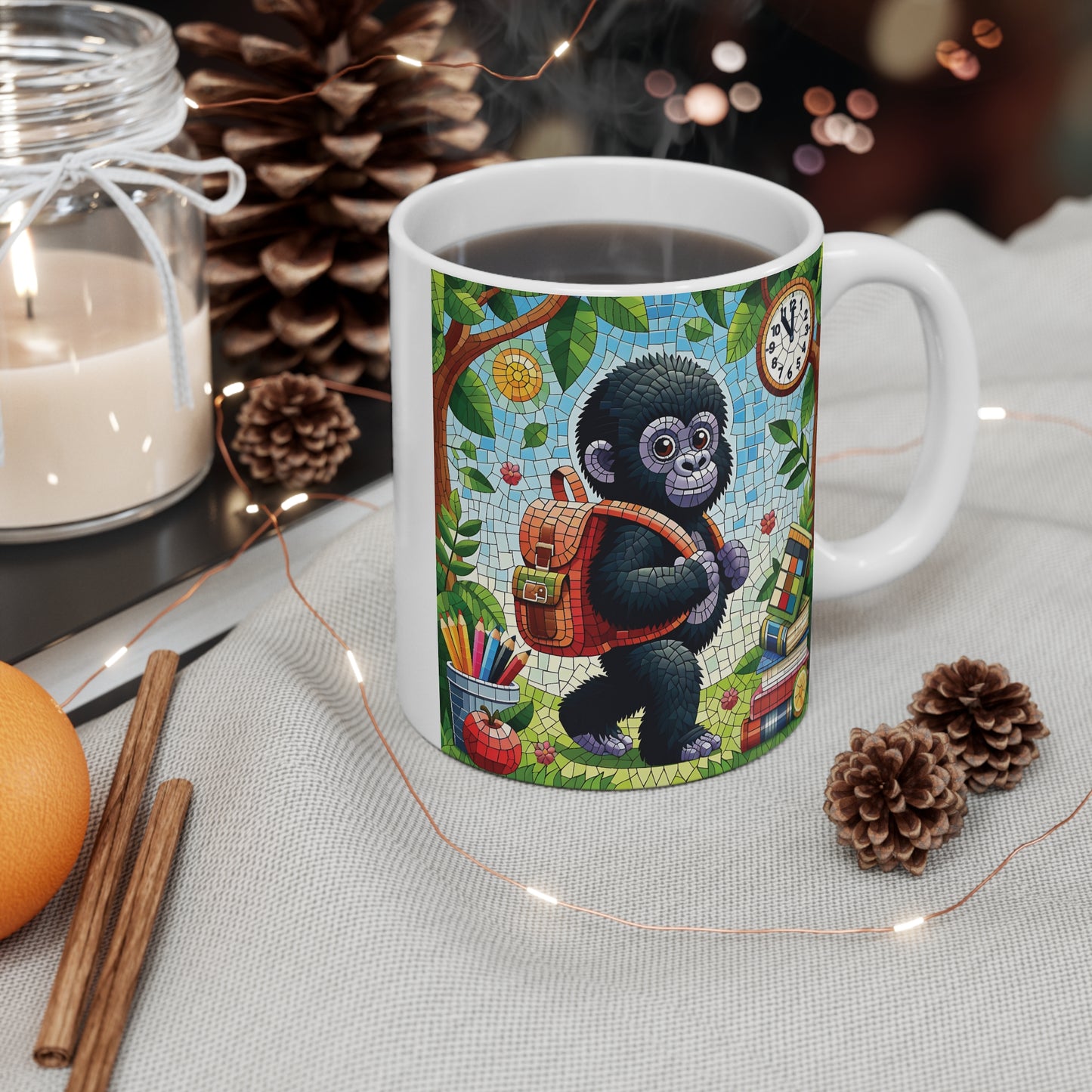 Mosaic Baby Gorilla Back-to-School 11oz Mug