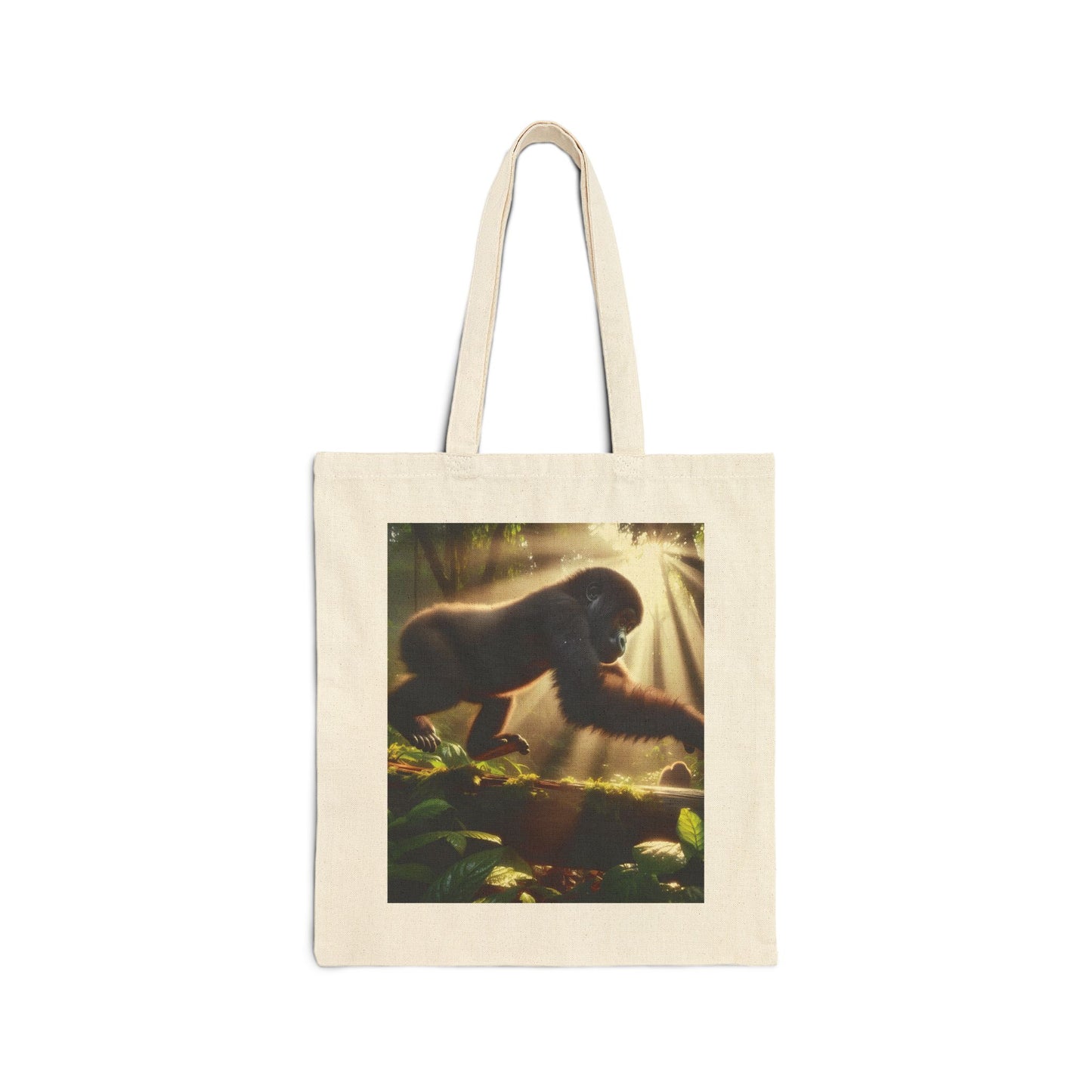 This Eco-Friendly Canvas tote bag of a stunning image of a gorilla in lush forest setting is not only a practical accessory for your daily needs but also a statement piece that celebrates wildlife and the environment. Great for Nature and wildlife enthusiasts. BUY NOW! (SK Superb)