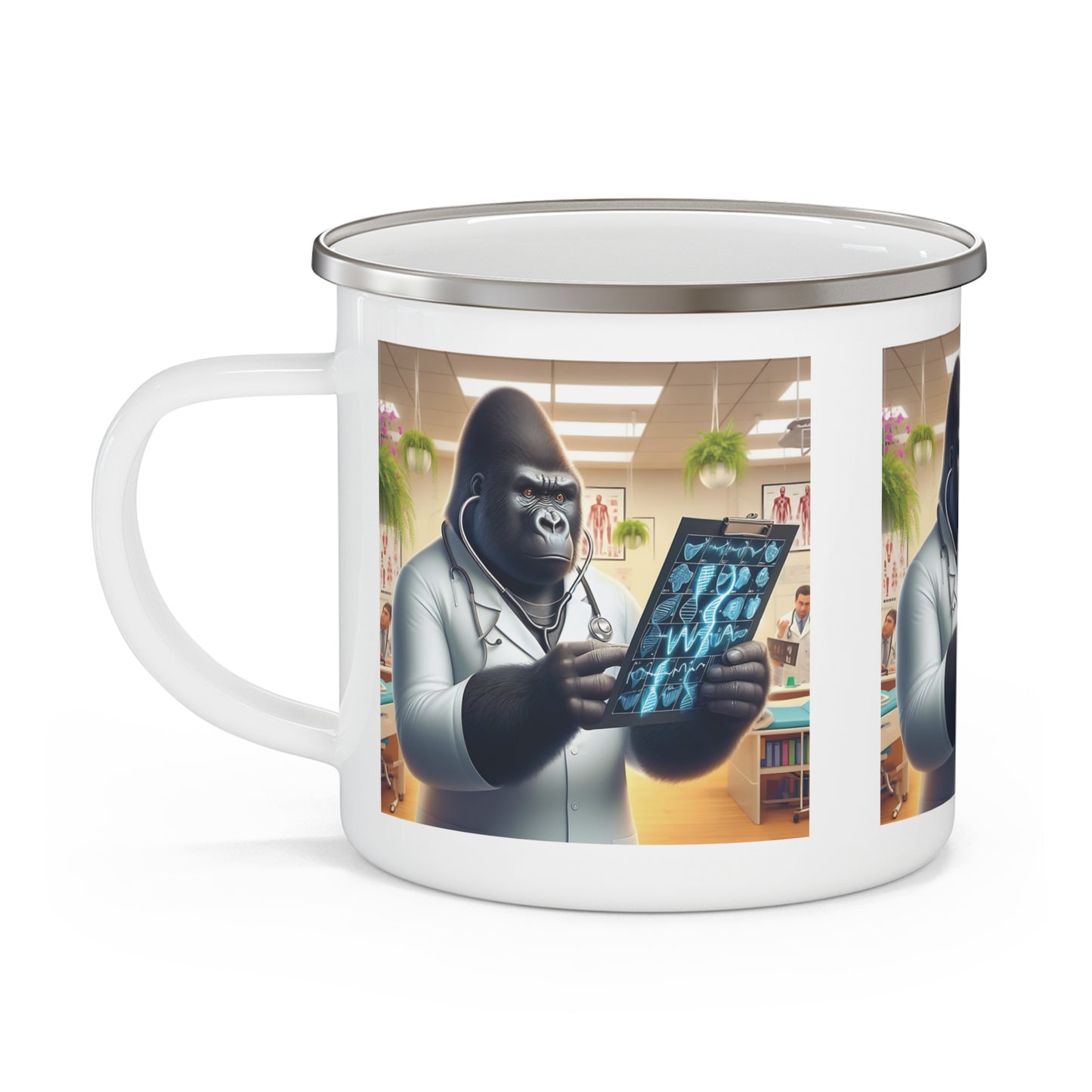 Funny Doctor Gift Gorilla Enamel Camping Mug