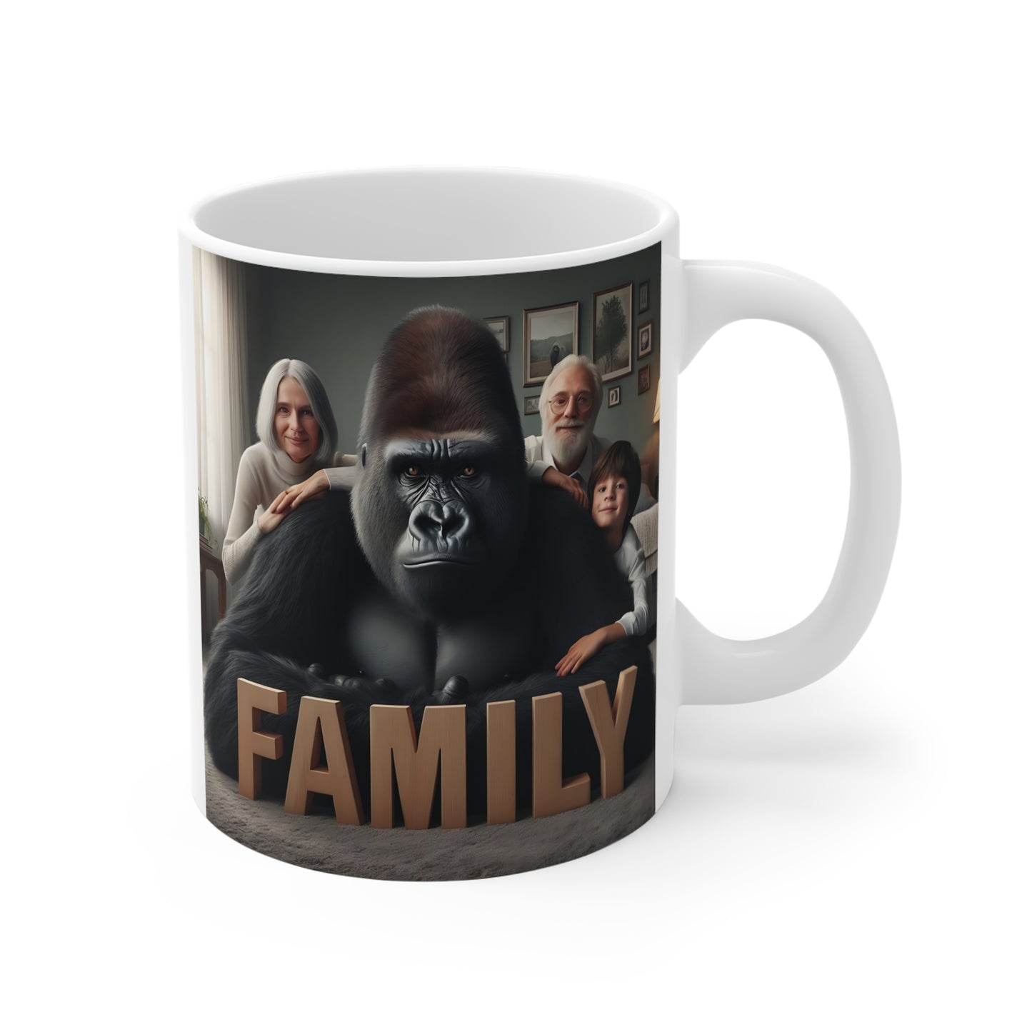 Show your appreciation for your family with this unique "Gorilla Family Bonding" 11oz mug, showcasing the strength and unity of family bonds. Perfect for family gatherings and celebrations. Ideal for home and office decor. BUY NOW! (SK Superb)