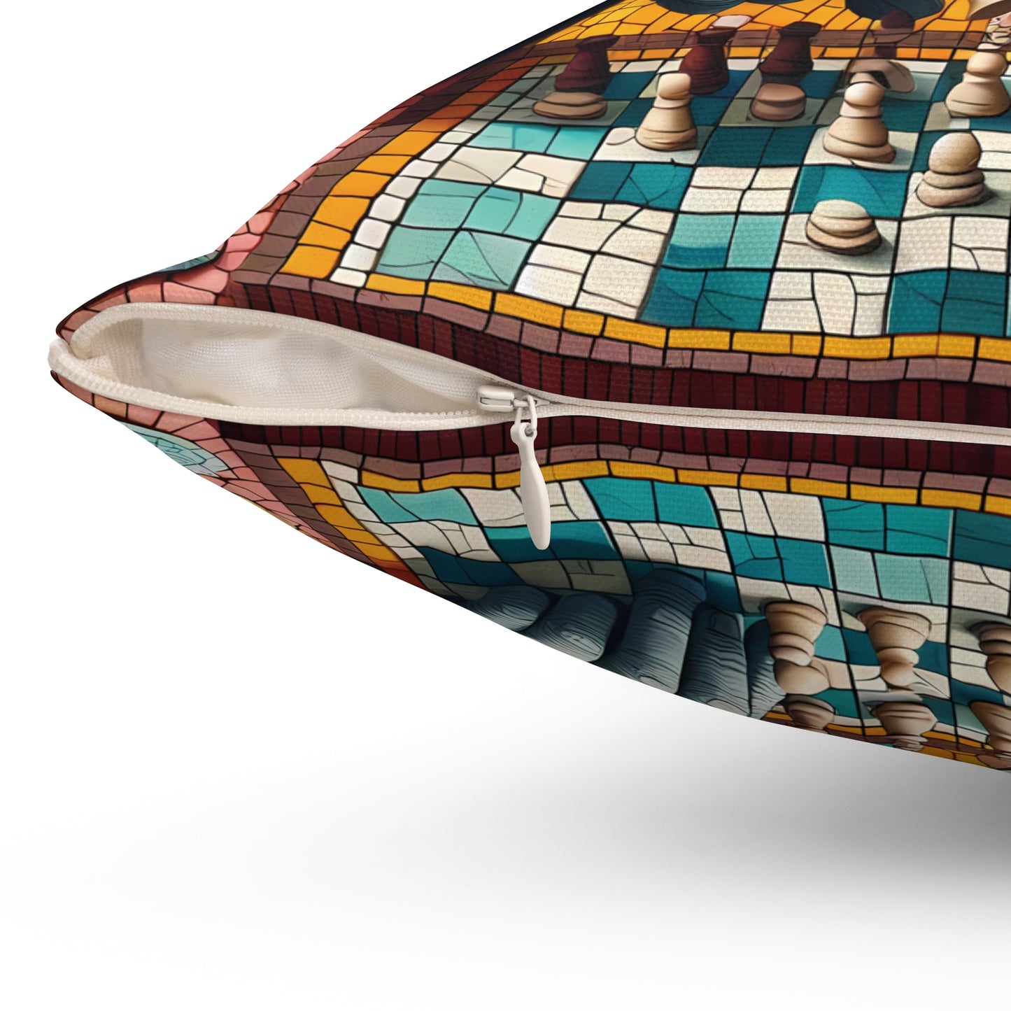 Mosaic Master Gorilla Playing Chess Pillow - Animal Theme