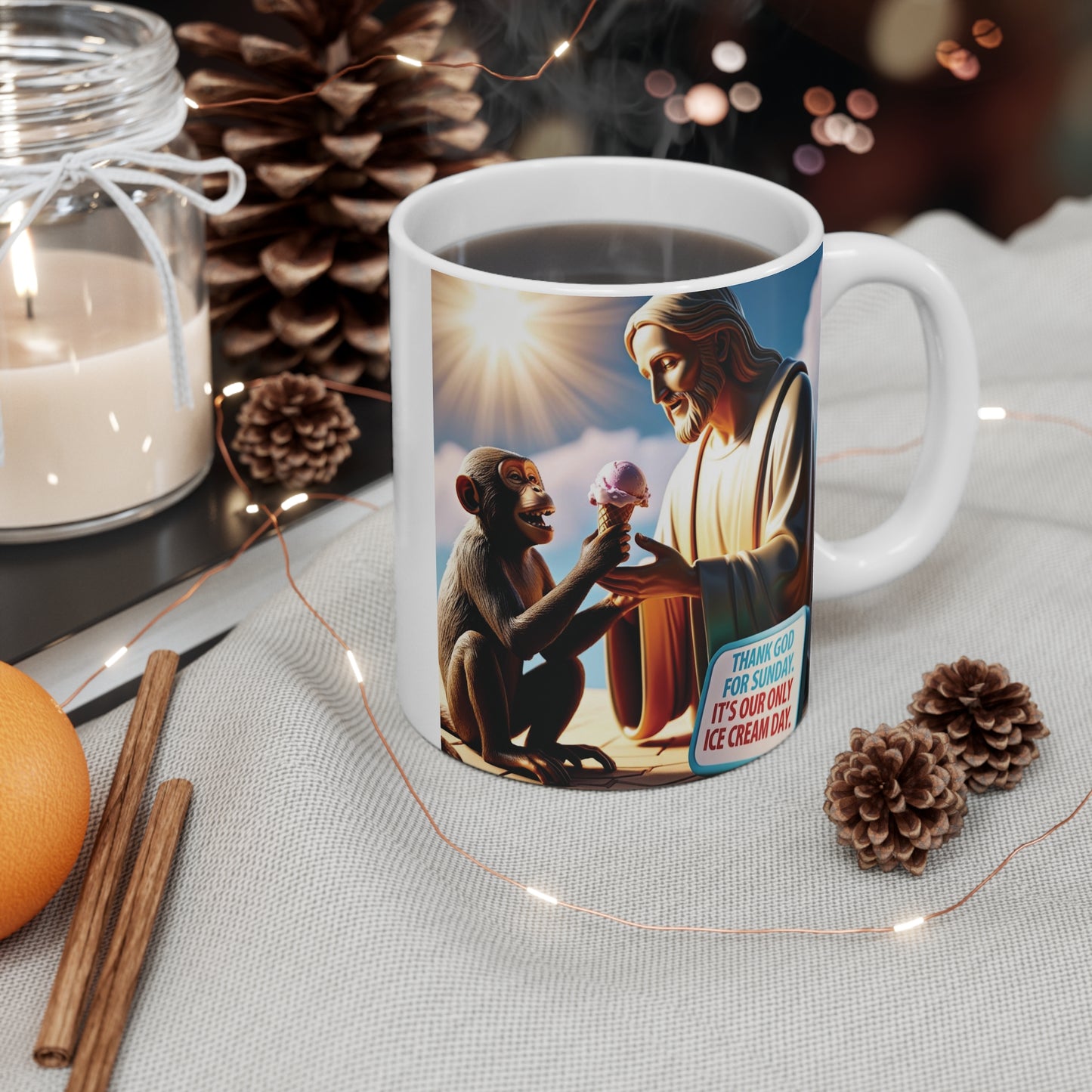 Sunday Blessings Coffee Mug with Bible Verse & Animals