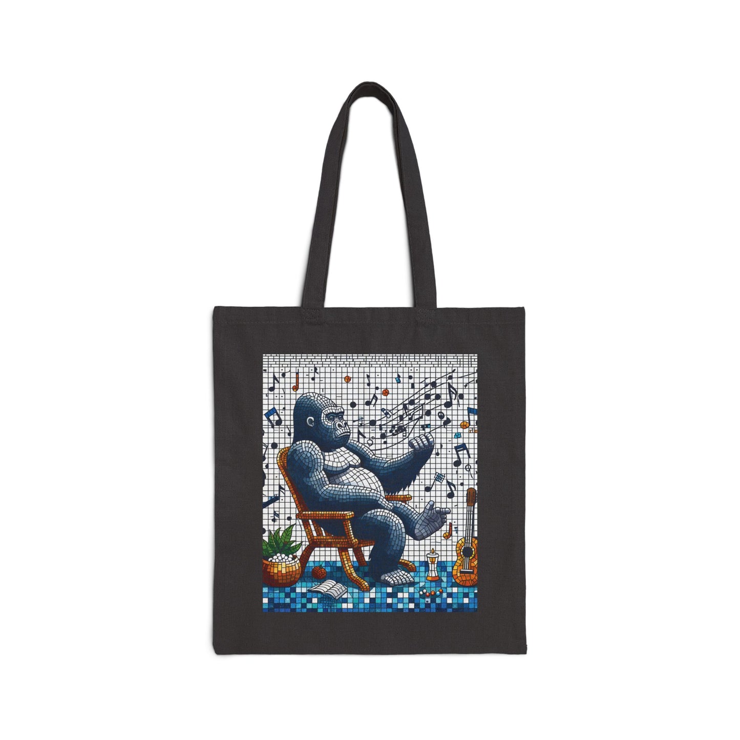 Stand out with our unique art-inspired "Gorilla Music Maestro Mosaic Canvas Tote Bag" that reflects your love for music and creativity. Perfect for music lovers and art enthusiasts. A stylish and practical tote for everyday use. BUY NOW! (SK Superb)