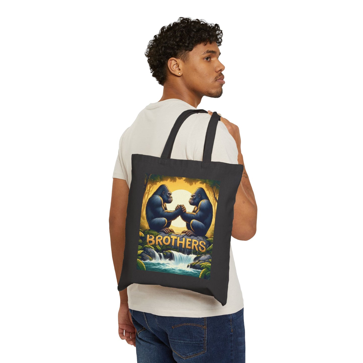 Brotherhood Canvas Tote Bag – Gorilla Art Design, Eco-Friendly