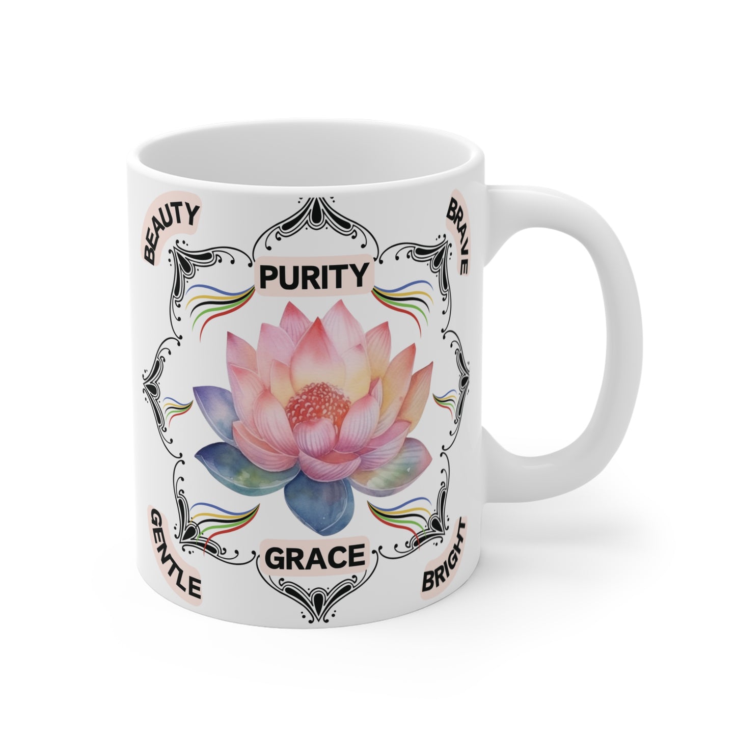 Elegant Lotus Flower 11oz Mug – Purity, Grace & Beauty