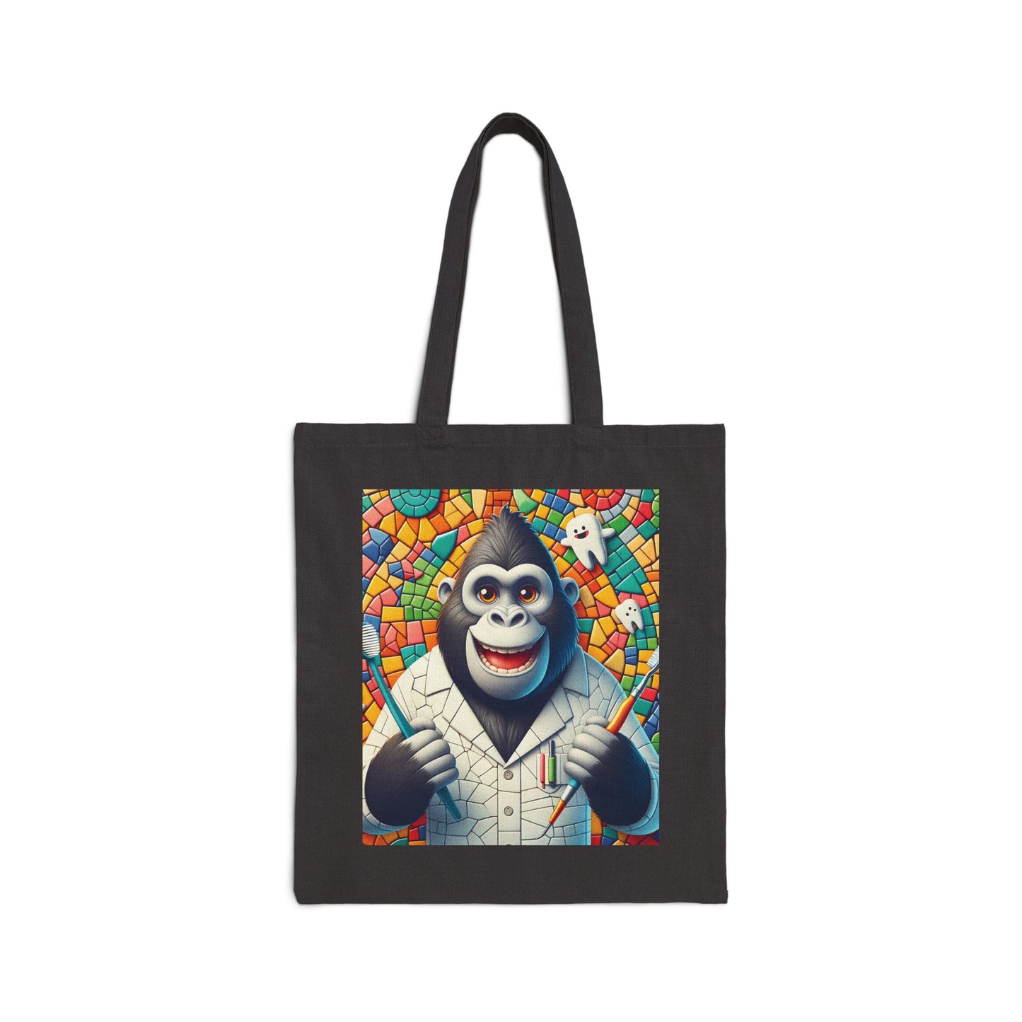 Our "Gorilla Dentist Mosaic Style" Canvas Tote Bag is both practical and eye-catching. Gift for dental professionals, animal lovers and art enthusiasts. BUY NOW and add a touch of fun to your daily routine. (SK Superb)
