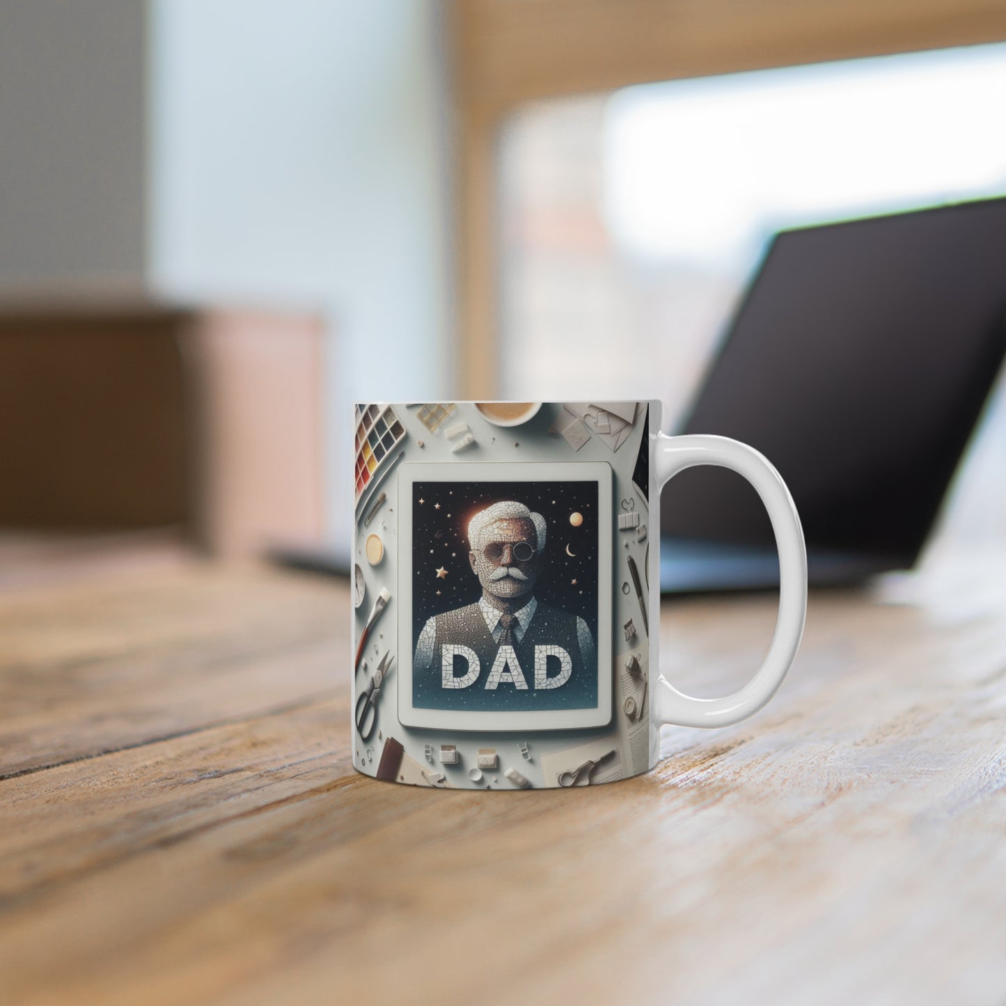 Dad Mug in Mosaic Style