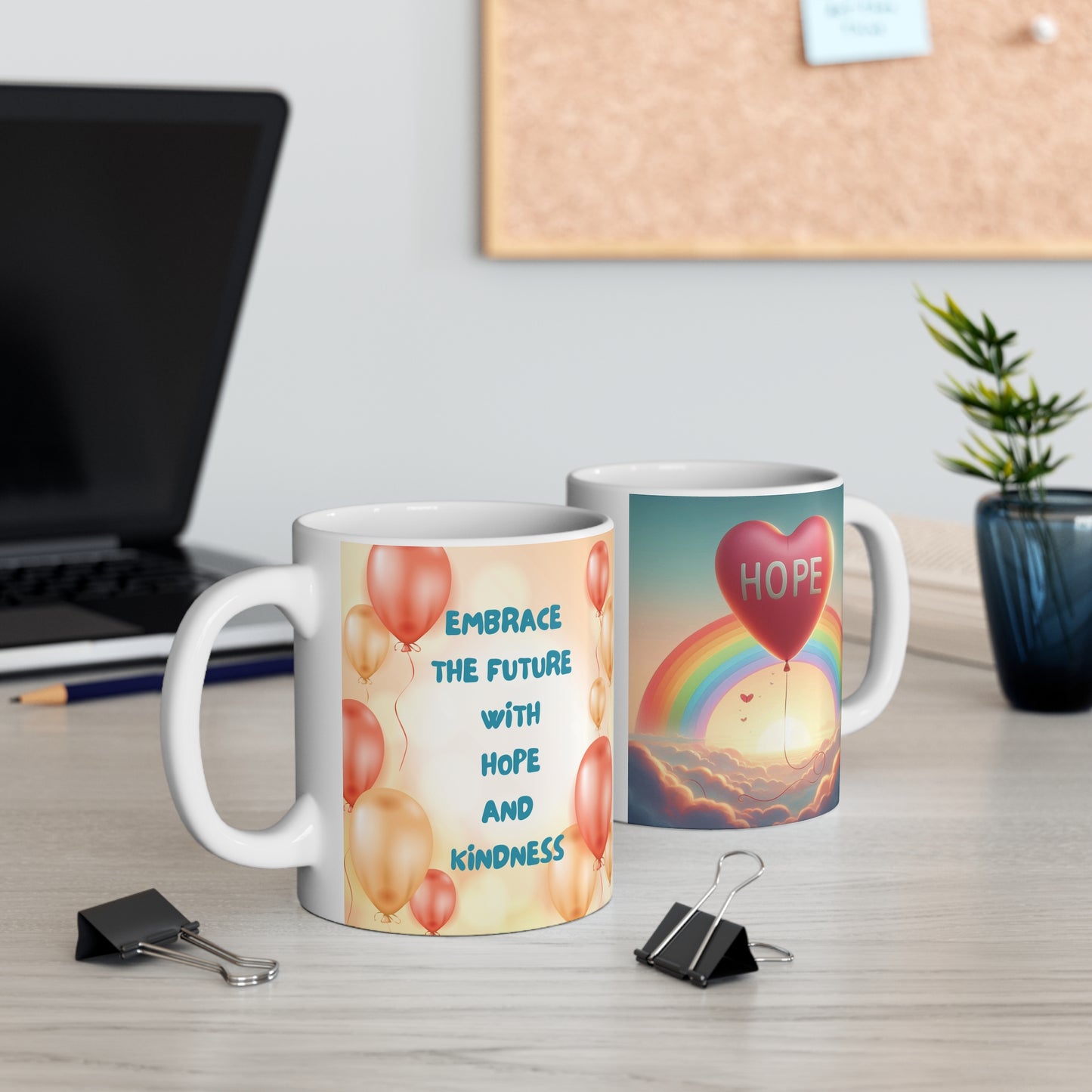 Brighten your day with this 11oz inspirational mug of positivity and warmth, of hope and kindness. An ideal gift who loves thoughtful and uplifting items.