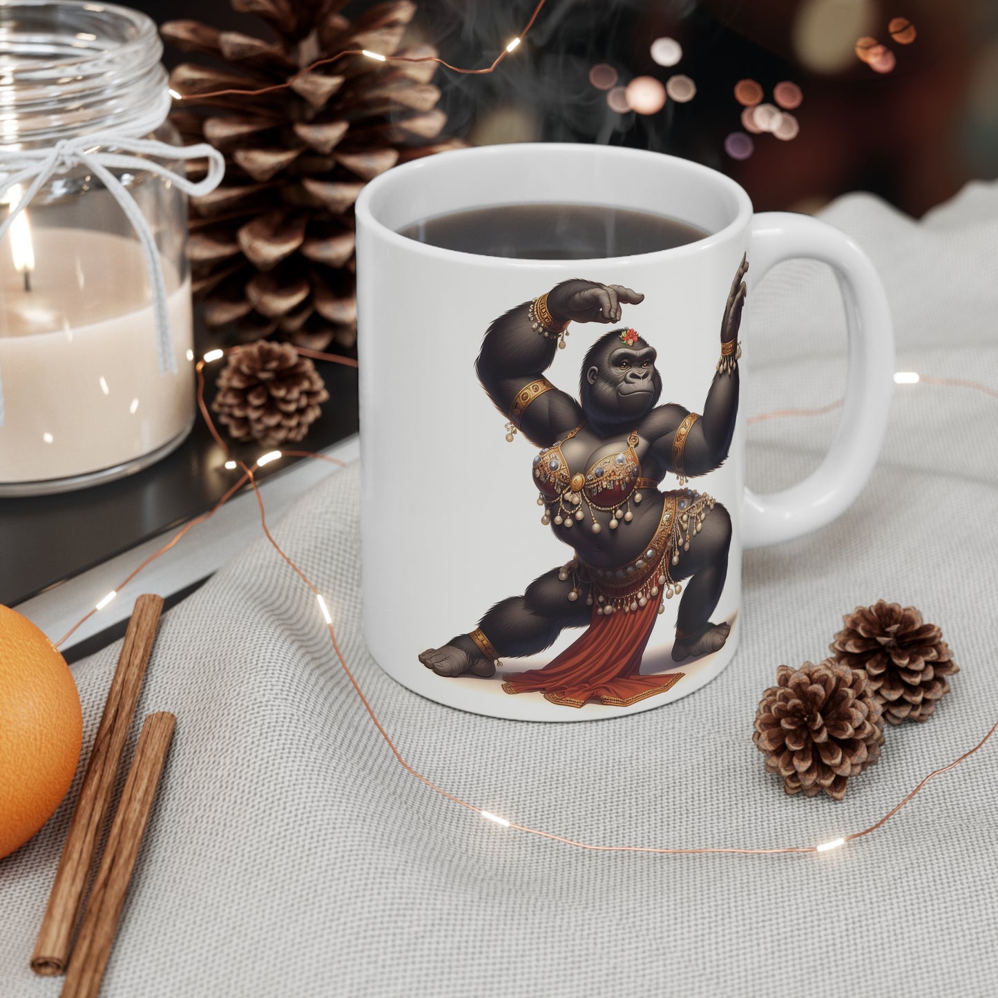 Eye-Catching Belly Dancing Gorilla 11oz Mug - for Belly Dance Enthusiasts