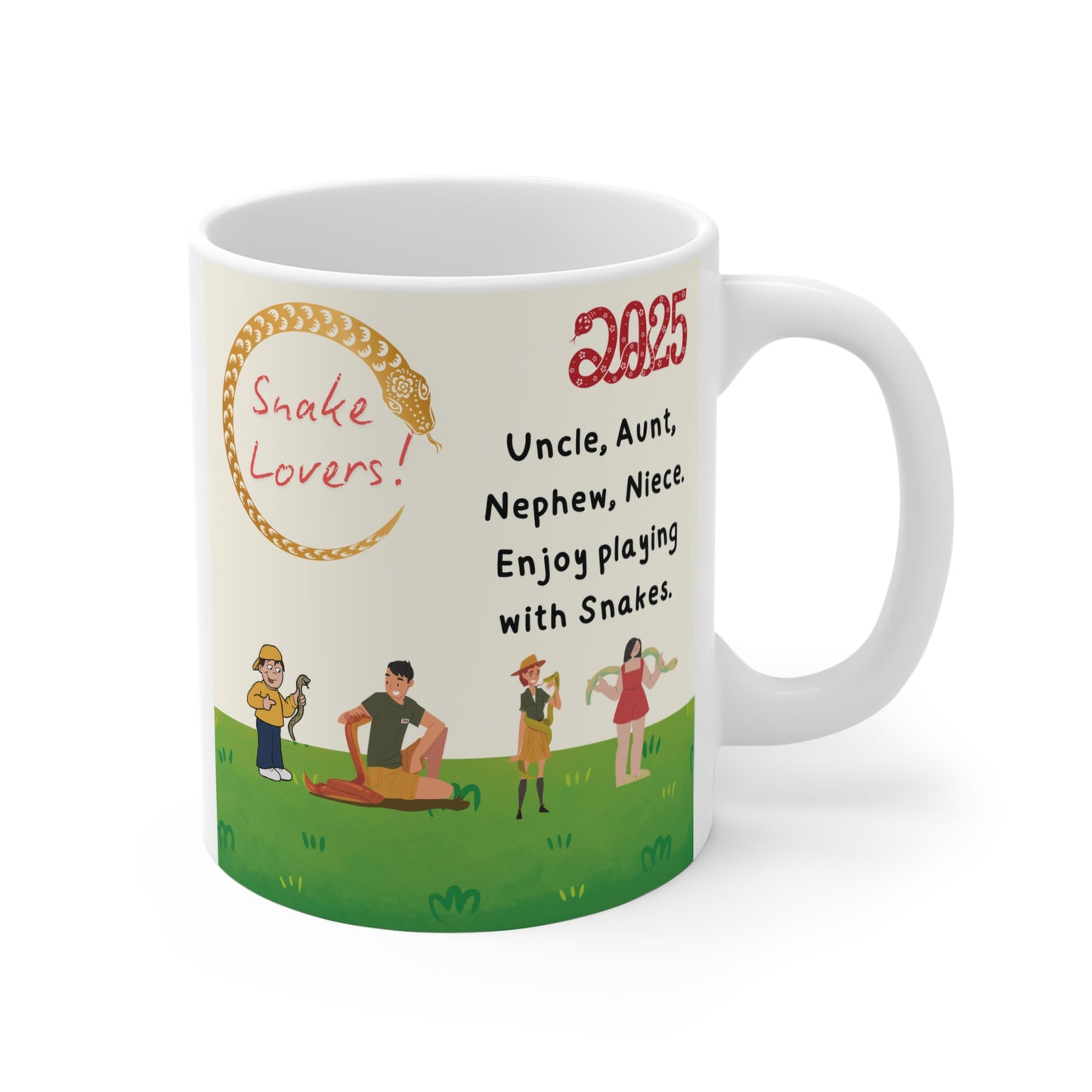 2025 Snake Lovers 11oz Mug – Fun Family Gift for Uncle, Aunt, Nephew, Niece