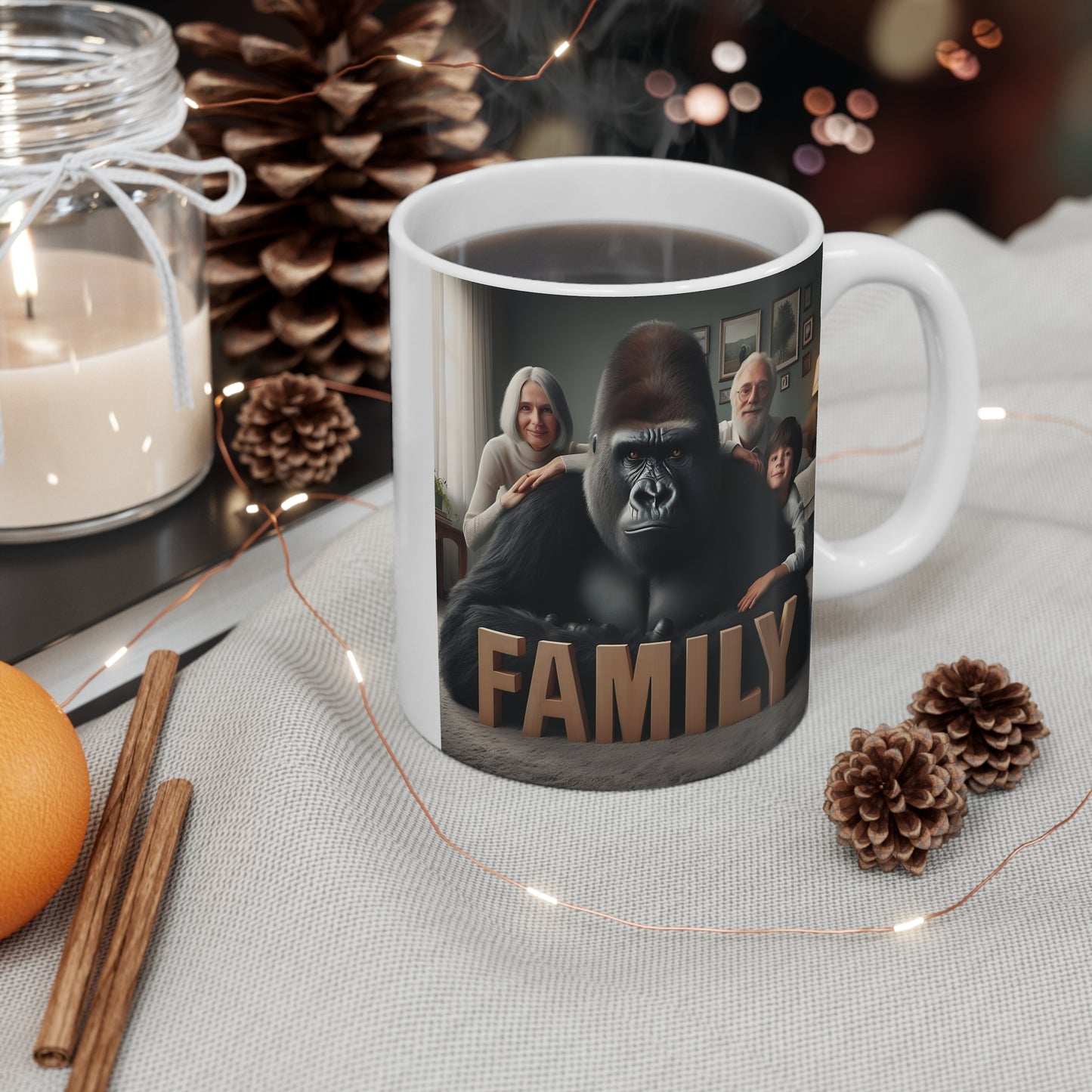 Unique Gorilla Family Bonding 11oz Mug