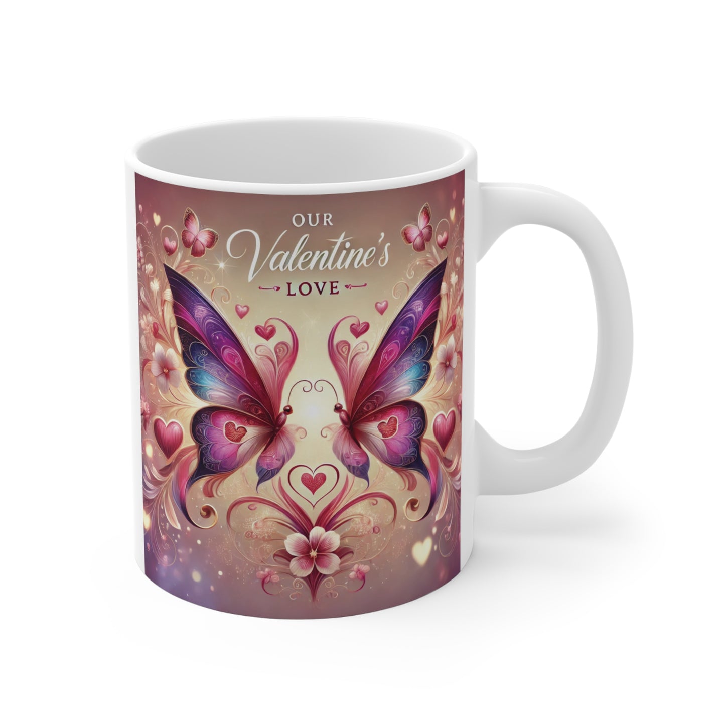 Our 11oz romantic butterfly Valentine's Day gift mug. A beautiful blend of functionality and love-inspired artistry. BUY NOW!