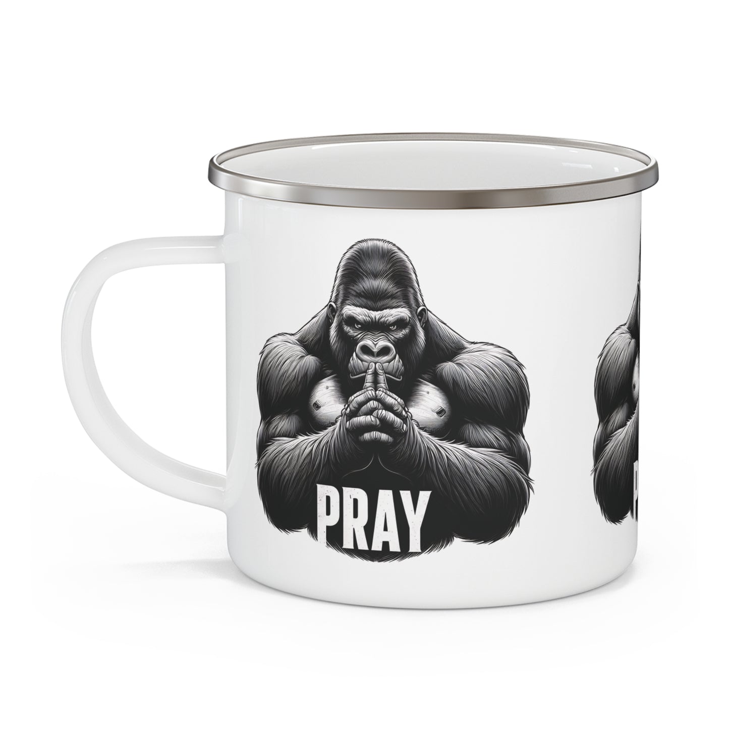Gorilla in Deep Prayer Enamel Camping Mug