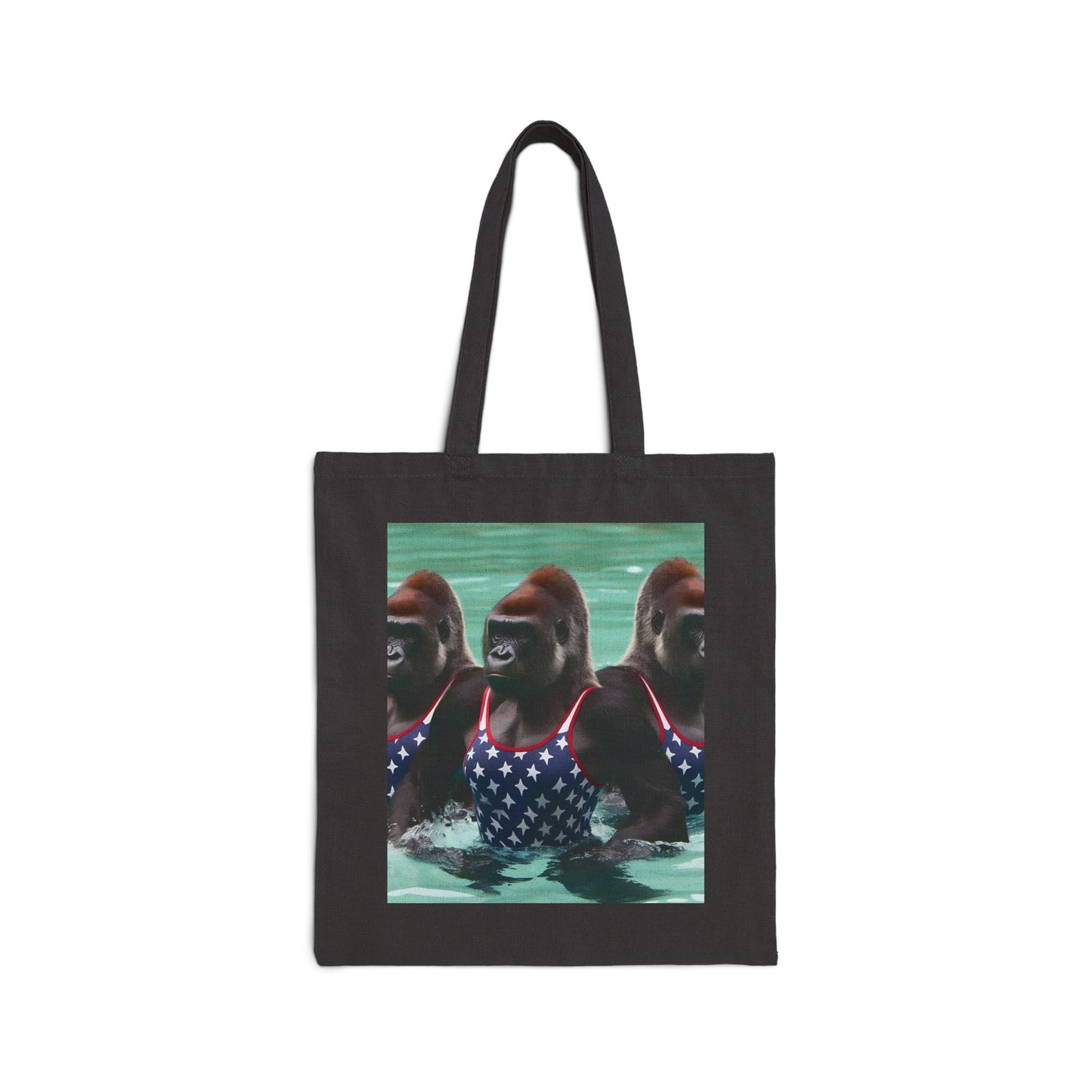 Awesome Female Gorilla Swimmers Patriotic Canvas Tote Bag – Summer Beach Tote