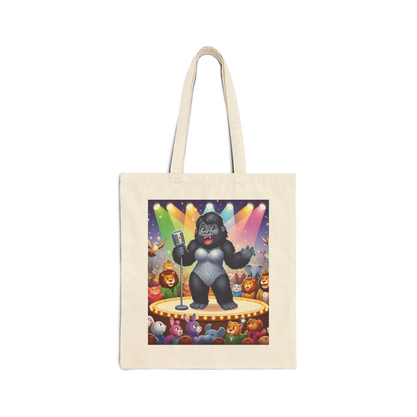 Our "Gorilla Country Singer" Canvas Tote Bag celebrates your love for music and the wild. This tote bag is perfect for music enthusiasts and animal lovers alike. BUY NOW! (SK Superb)