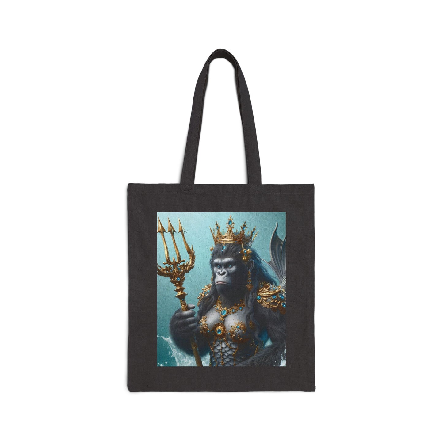 Stunning Ocean Gorilla Mermaid Queen Canvas Tote Bag