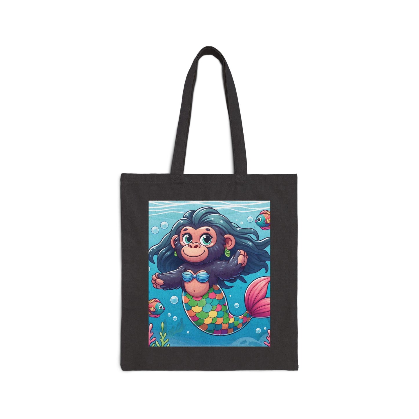 Our whimsy, functional "Cartoon Gorilla Mermaid Canvas Tote Bag" is perfect for animal and mermaid lovers for daily use. Delight friends and family with this magical adventure tote bag for birthdays, holidays, or special occasions. BUY NOW! (SK Superb)