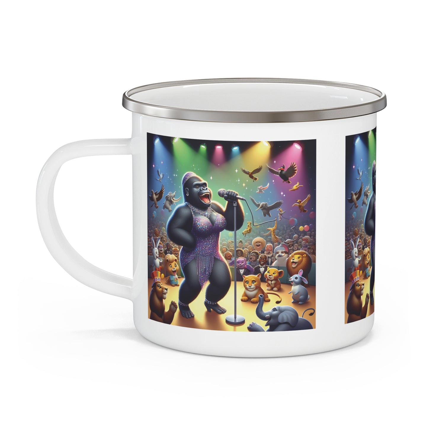 Female Gorilla Singer Enamel Camping Mug - Music Lovers