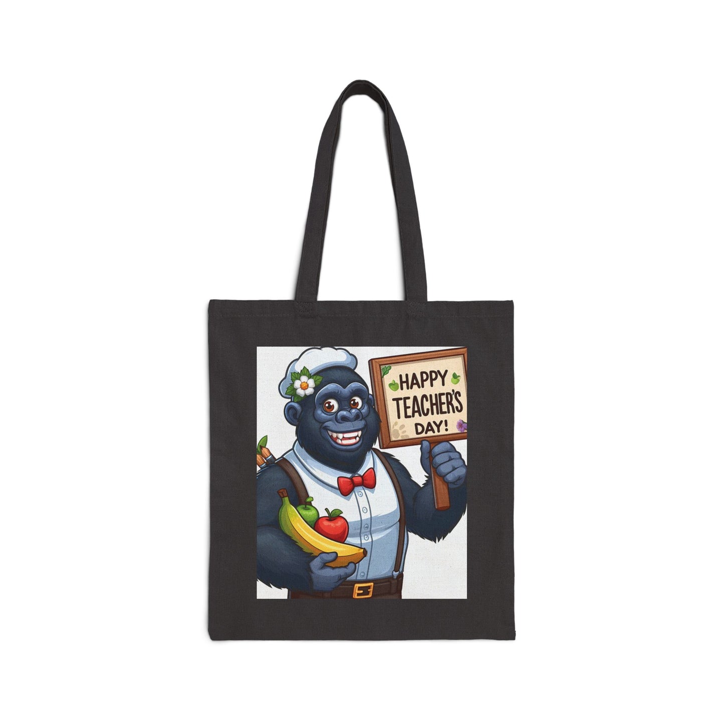 Unique Gorilla Teacher Present Canvas Tote Bag