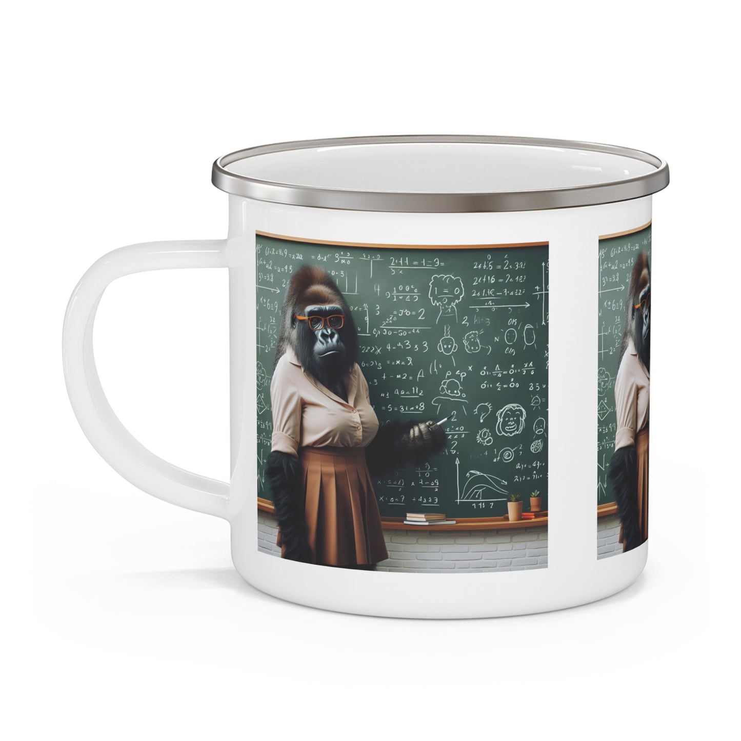 Educational Novelty Gorilla Enamel Camping Mug - Teacher's Gift