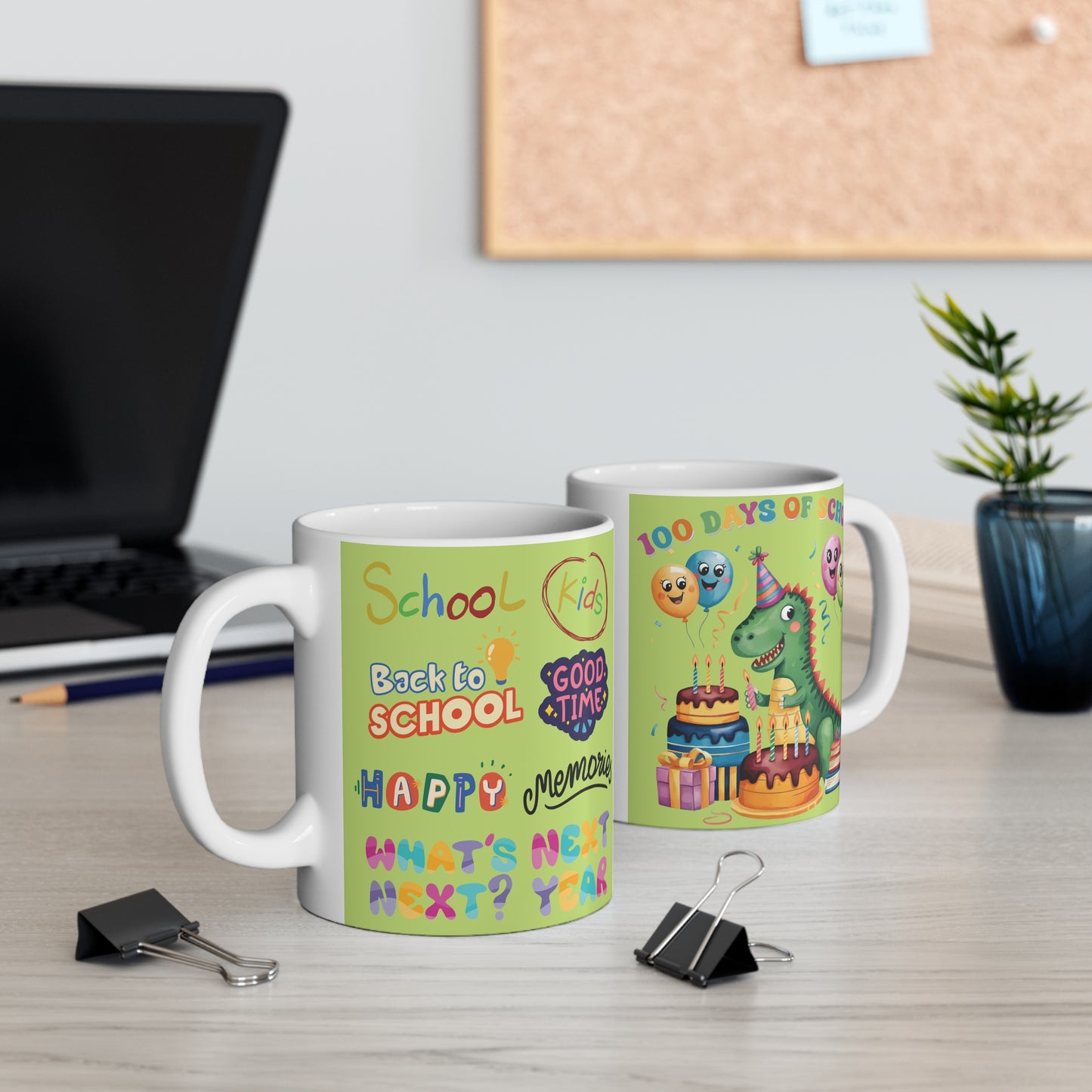 Celebrate 100 days of school with this fun 11oz party-ready dinosaur mug. An ideal keepsake for milestone school celebrations or teacher appreciation! BUY NOW!