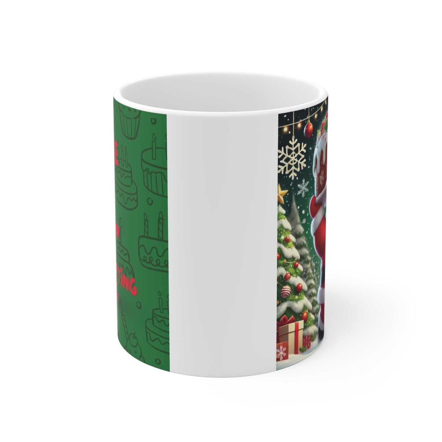 Santa's Fruitcake Power Workout 11oz Mug - Funny Christmas Gift for Fruitcake Day
