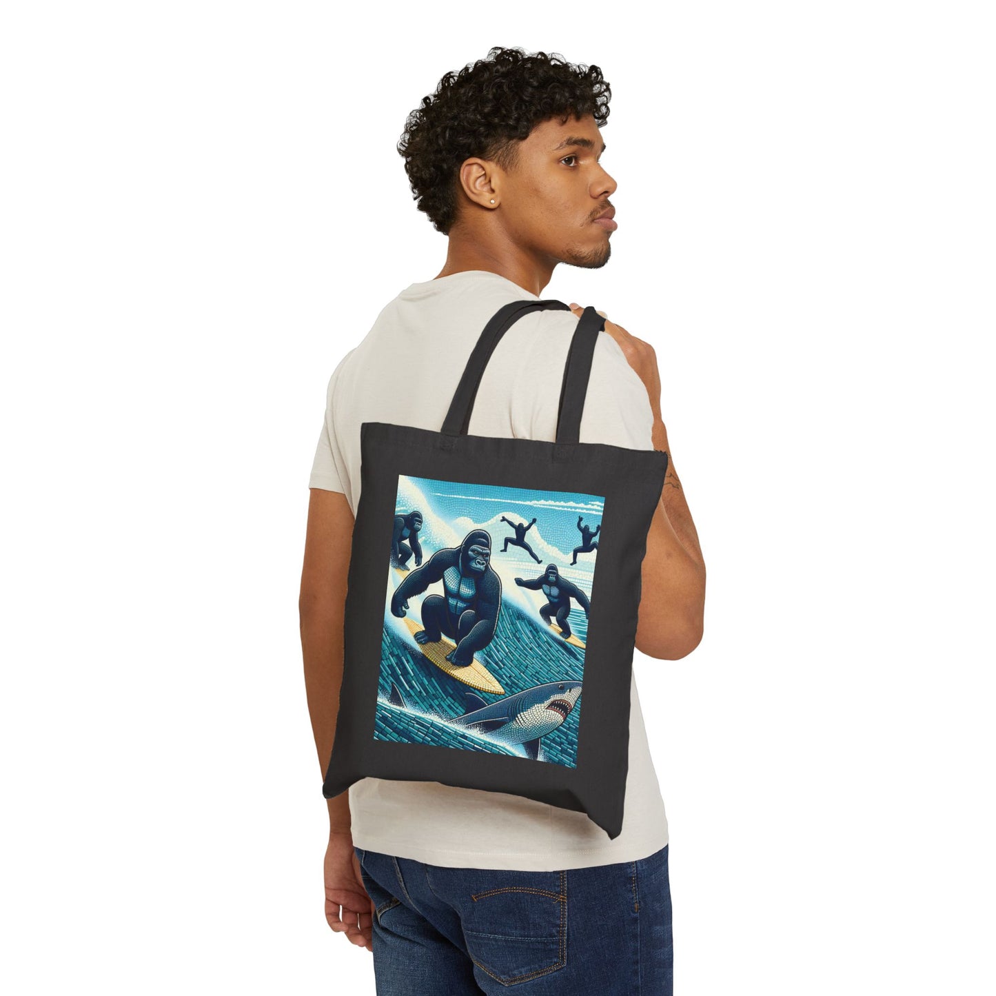 Epic Gorilla Surfing Adventure Canvas Tote Bag – Beach Lovers