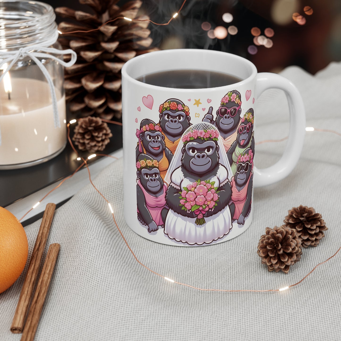 Bridal Gorilla Squad 11oz Mug - Fun Wedding Party Gift with Bride and Bridesmaids