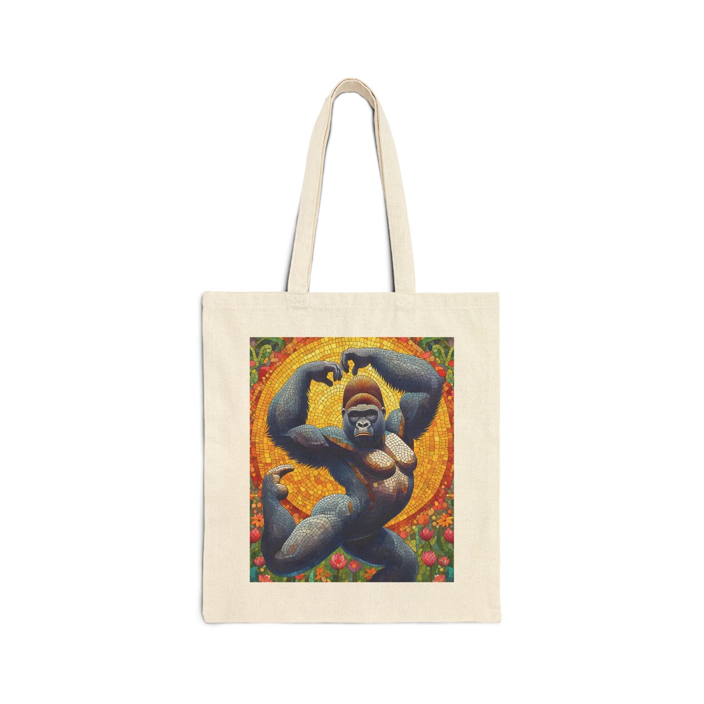 Celebrate your passion for ballet with our mosaic style "Gorilla Ballet Dancer" Canvas Tote Bag. Perfect for dancers, art lovers, and anyone who appreciates the blend of strength and grace. BUY NOW! (SK Superb)