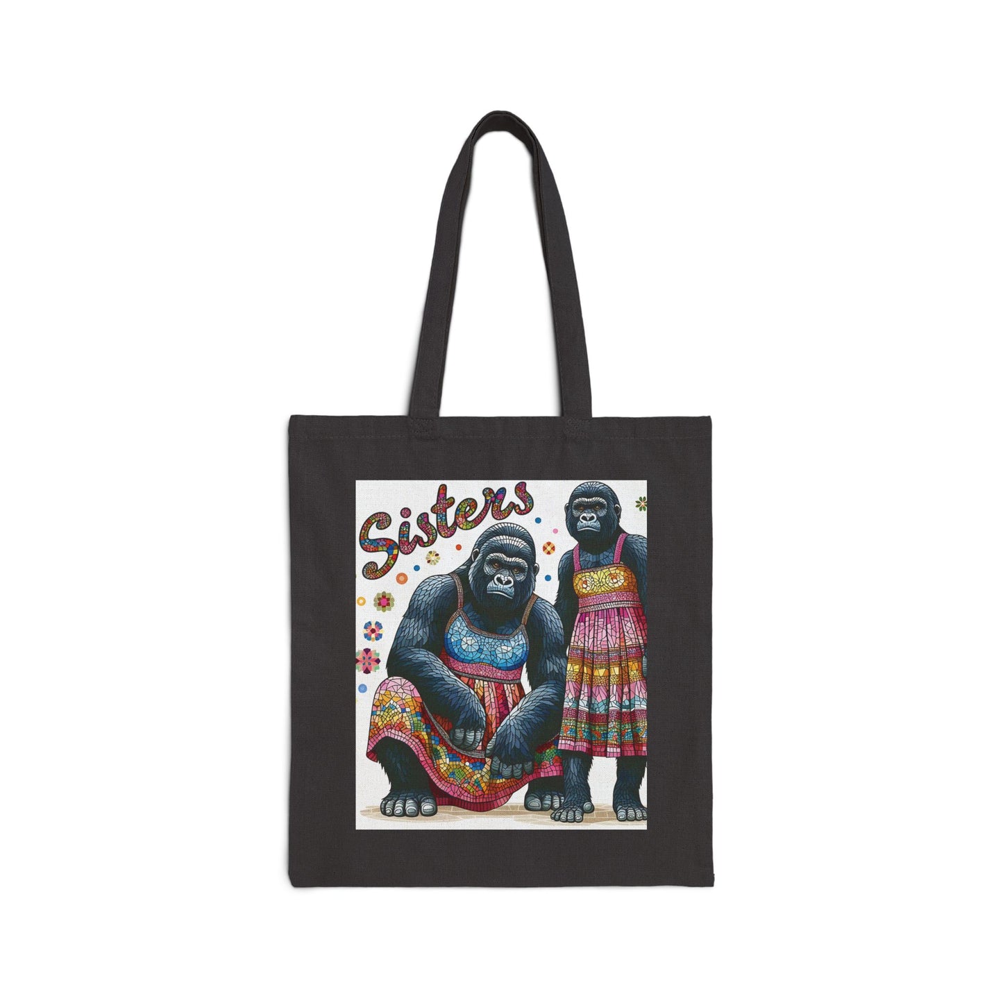 Celebrate the unbreakable bond of sisterhood with our "Sisters Forever Gorilla" Canvas Tote Bag. This tote bag is a perfect blend of art and functionality. Ideal gift for sisters who share a unique and special connection. Carry your essentials with love and pride! BUY NOW! (SK Superb)