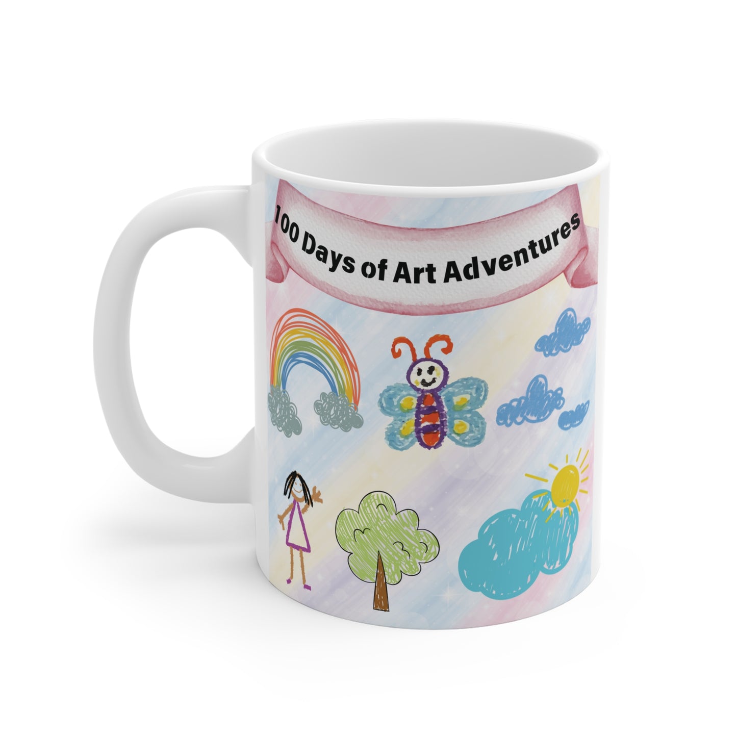 Brighten your day with the kids inspired "100 Days of Art Adventures" 11oz mug!
A unique gift for any creative spirit, students, parents and teachers. BUY NOW!