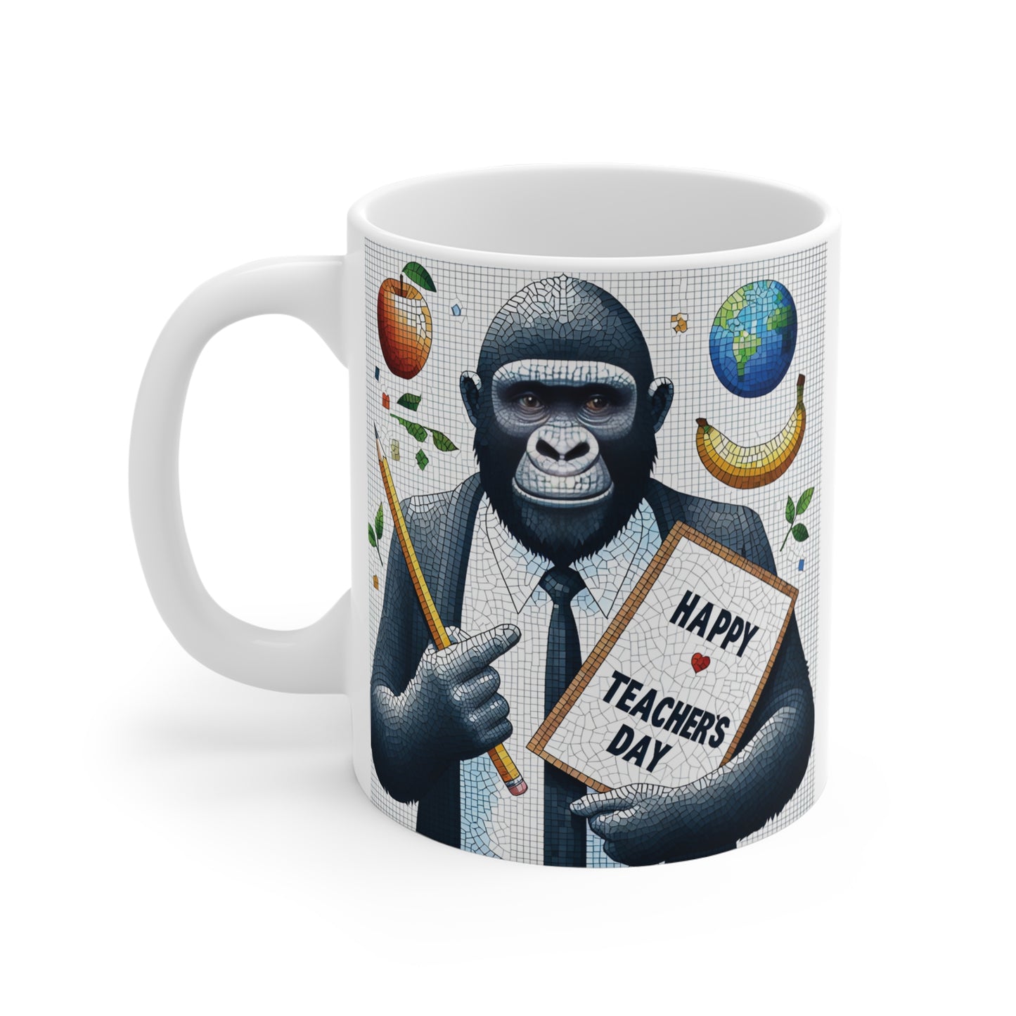 Funny Gorilla Teacher 11oz Mug – Unique Teacher Appreciation Gift