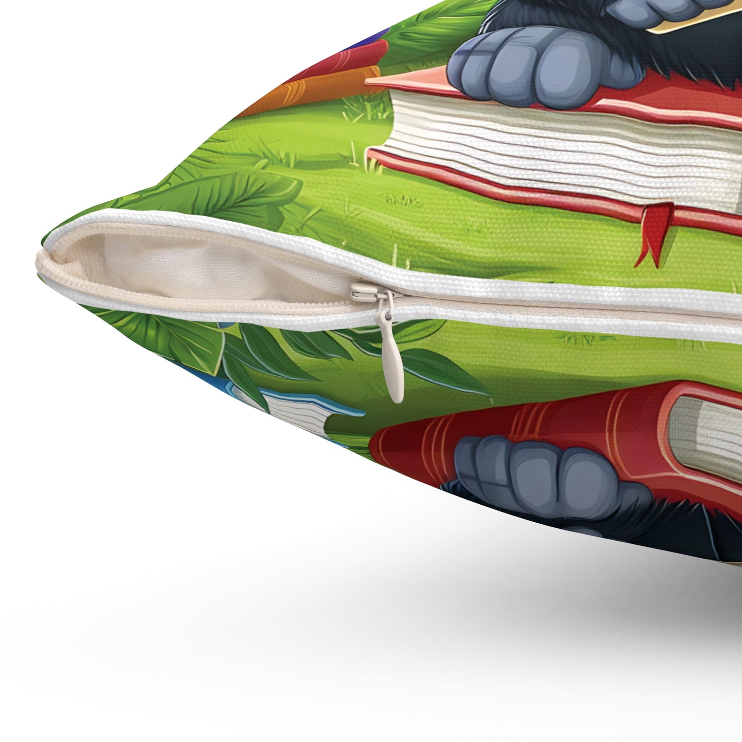 Graduation Celebration Pillow with Cute Gorilla Graduate Design