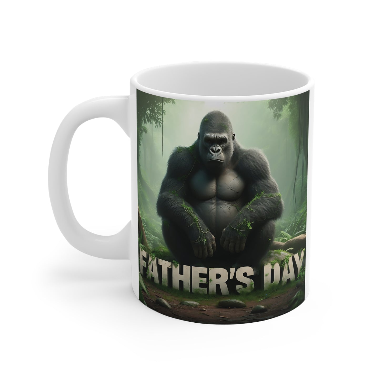 Gorilla Mug - 11oz Coffee Cup for Dad, Strong & Wild Design