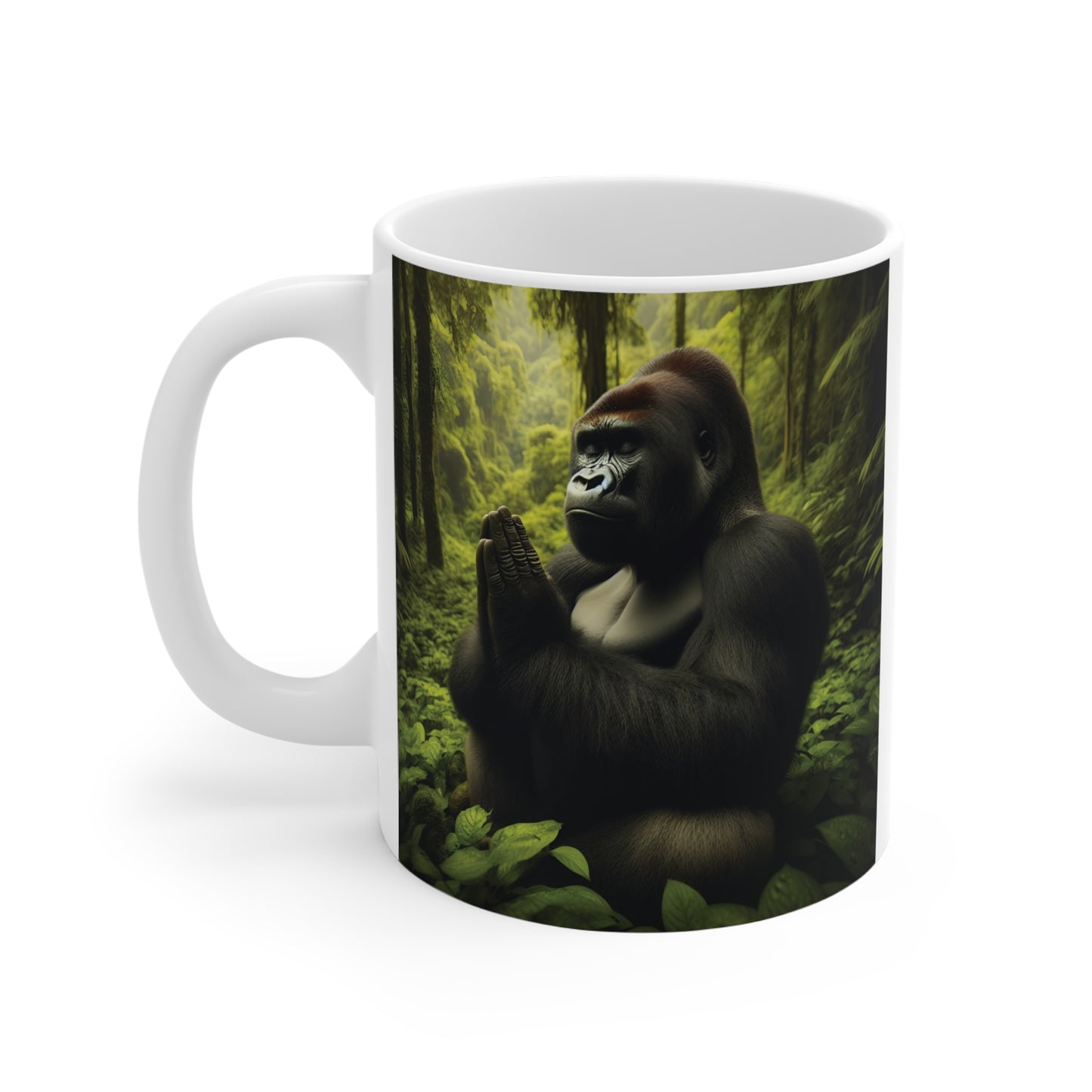 Realistic Gorilla Hands in Prayer Mug, Nature-Inspired Wildlife Coffee Mug for Gorilla and Animal Enthusiasts