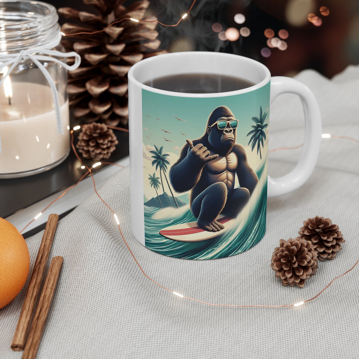 Funny Ape Mug (Surf's Up Gorilla