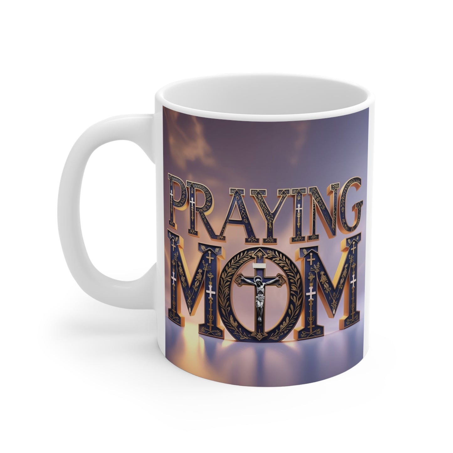 Inspirational Christian mug for moms, prayer warrior coffee cup