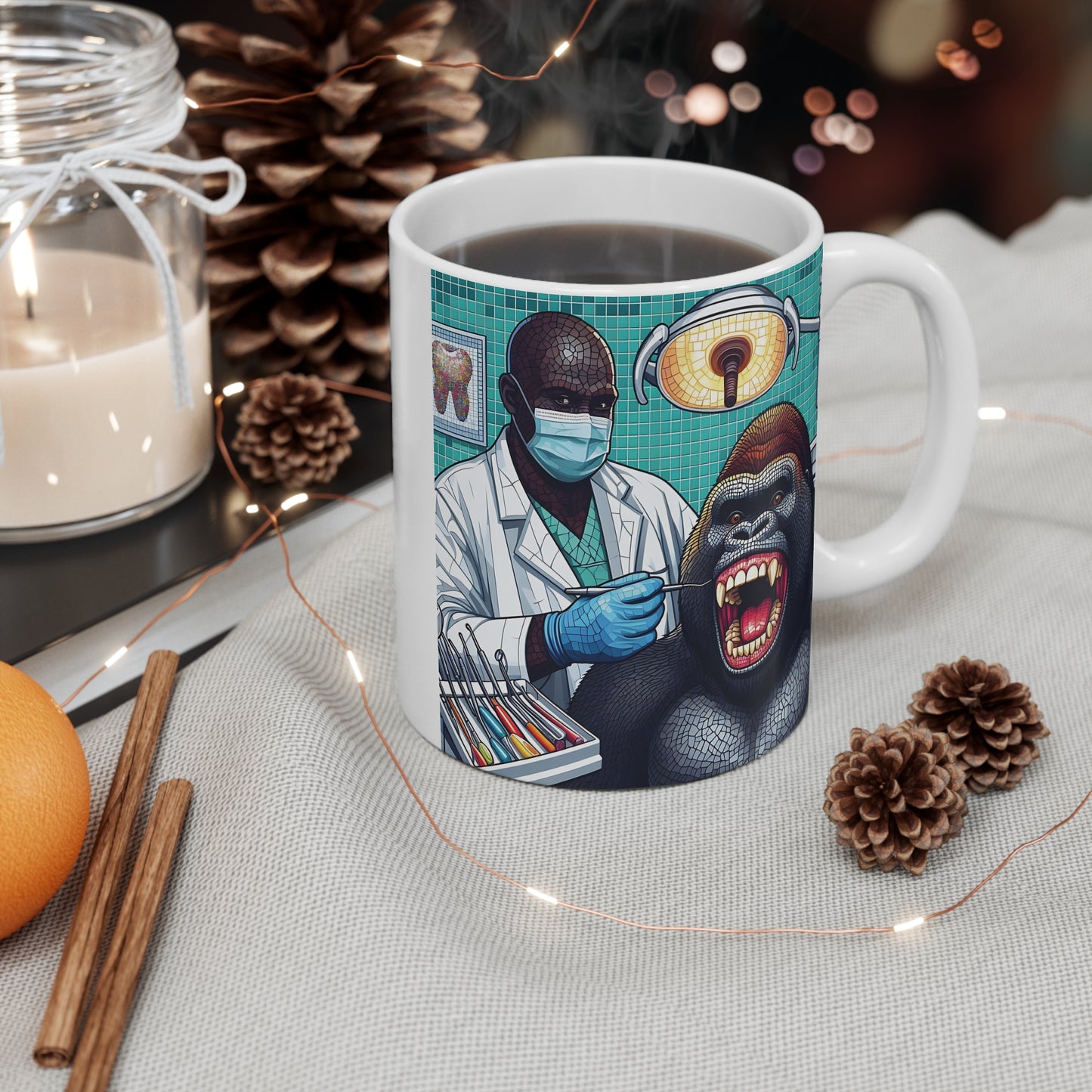 Vet Dentist Coffee Mug (Quirky Gorilla Dentist)