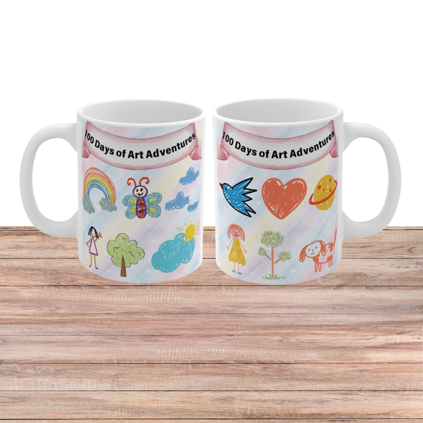 100 Days of Art Adventures 11oz Mug – Kids' Gift