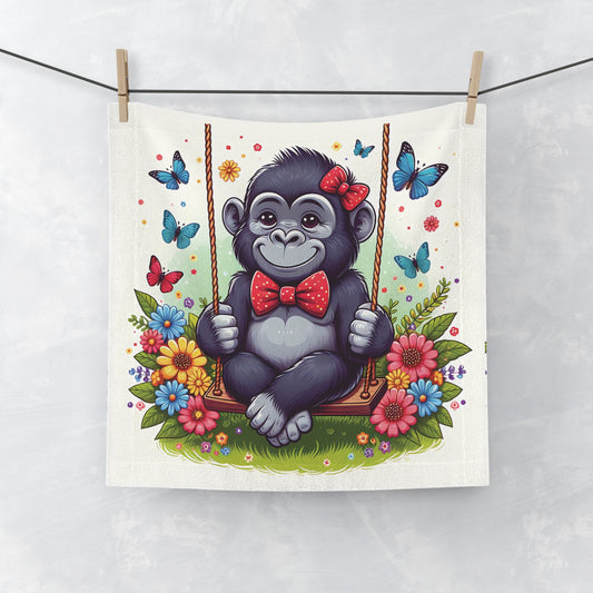 Bring a touch of charm and whimsy to your bathroom decor with our "Smiling Swing Baby Monkey Face Towel". A practical and delightful face towel for everyday use. Ideal for kids and adults. Gift for monkey, nature lovers, and anyone who loves fun designs. BUY NOW! (SK Superb)
